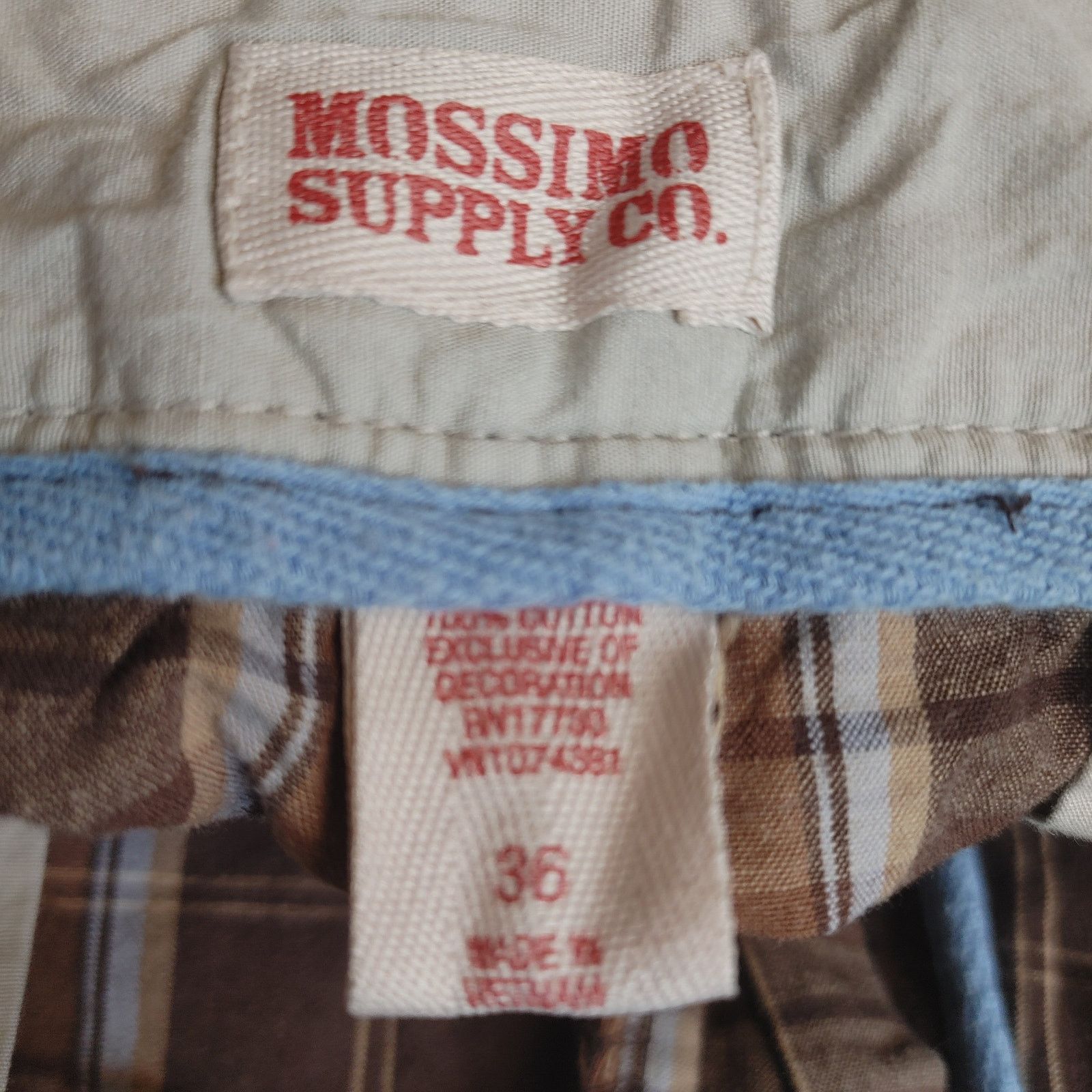 Other Mossimo Supply Co. Men's 36 Red/Brown Checker Plaid Shorts Size US 36 / EU 52 - 3 Thumbnail