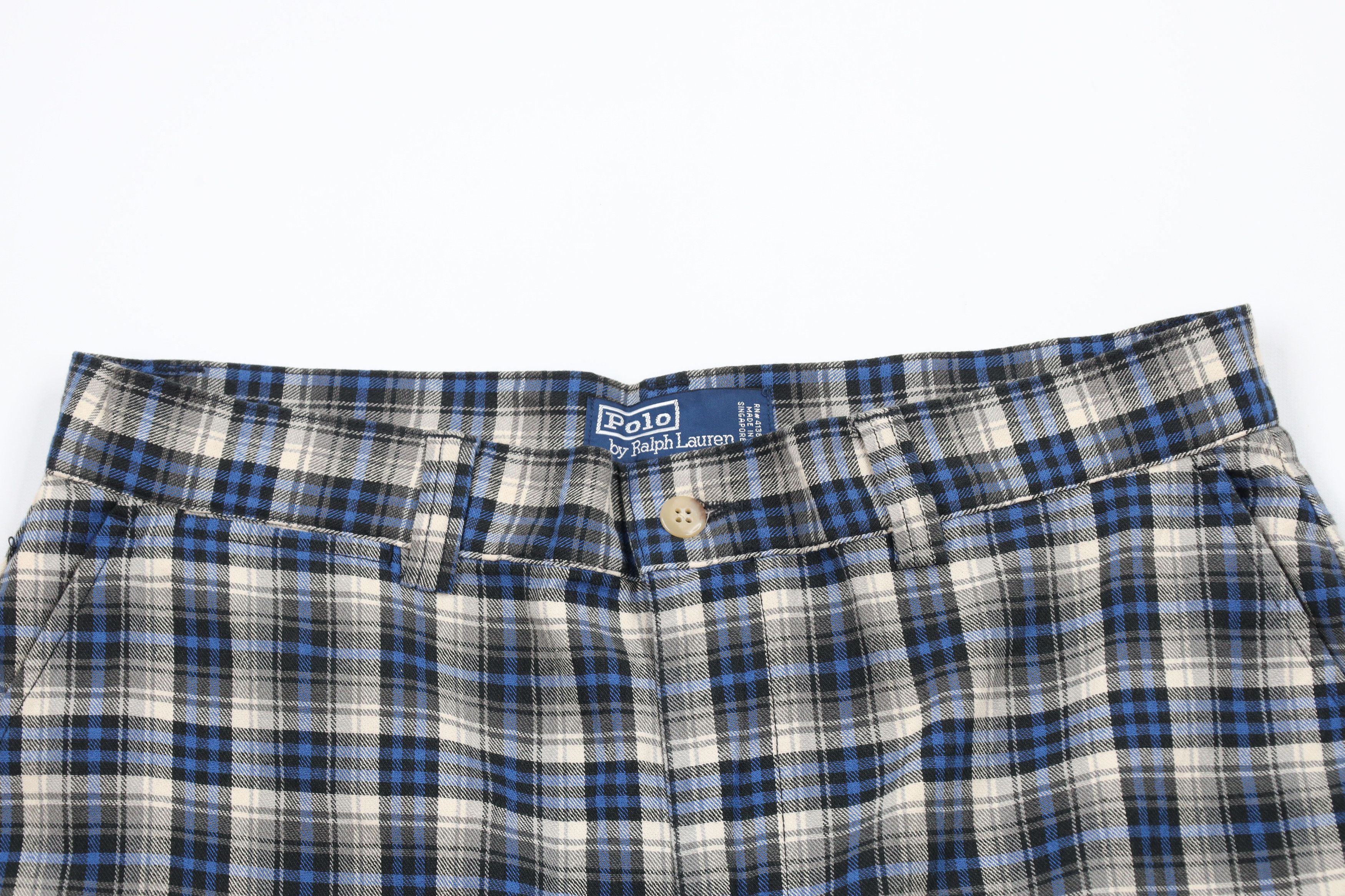 Ralph Lauren × Vintage Vintage 90s Ralph Lauren Knee Flannel Chino Shorts Plaid Size US 32 / EU 48 - 2 Thumbnail