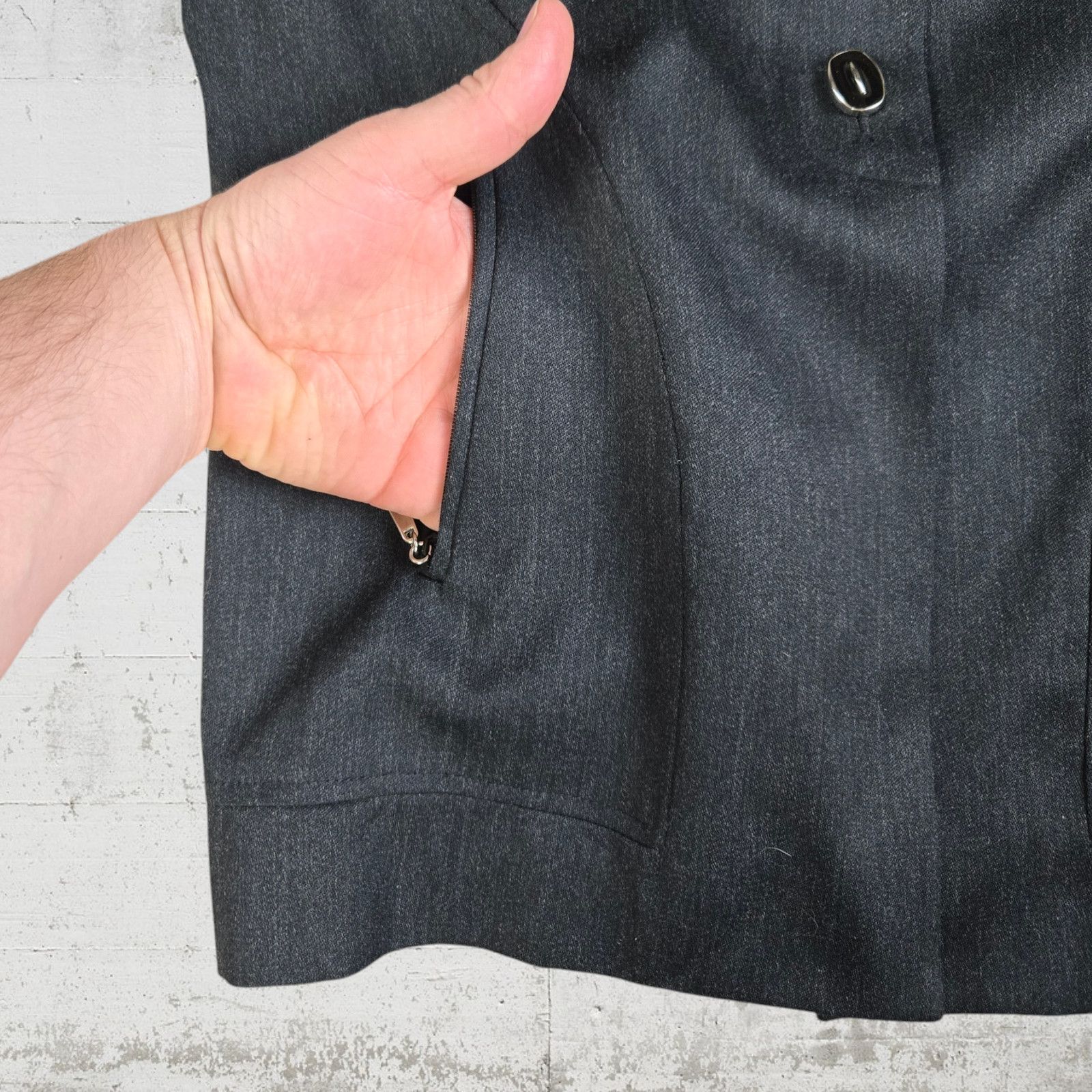 Albert Nipon Albert Nipon 80s Wool Blazer Charcoal Size 10 Size L / US 10 / IT 46 - 7 Thumbnail