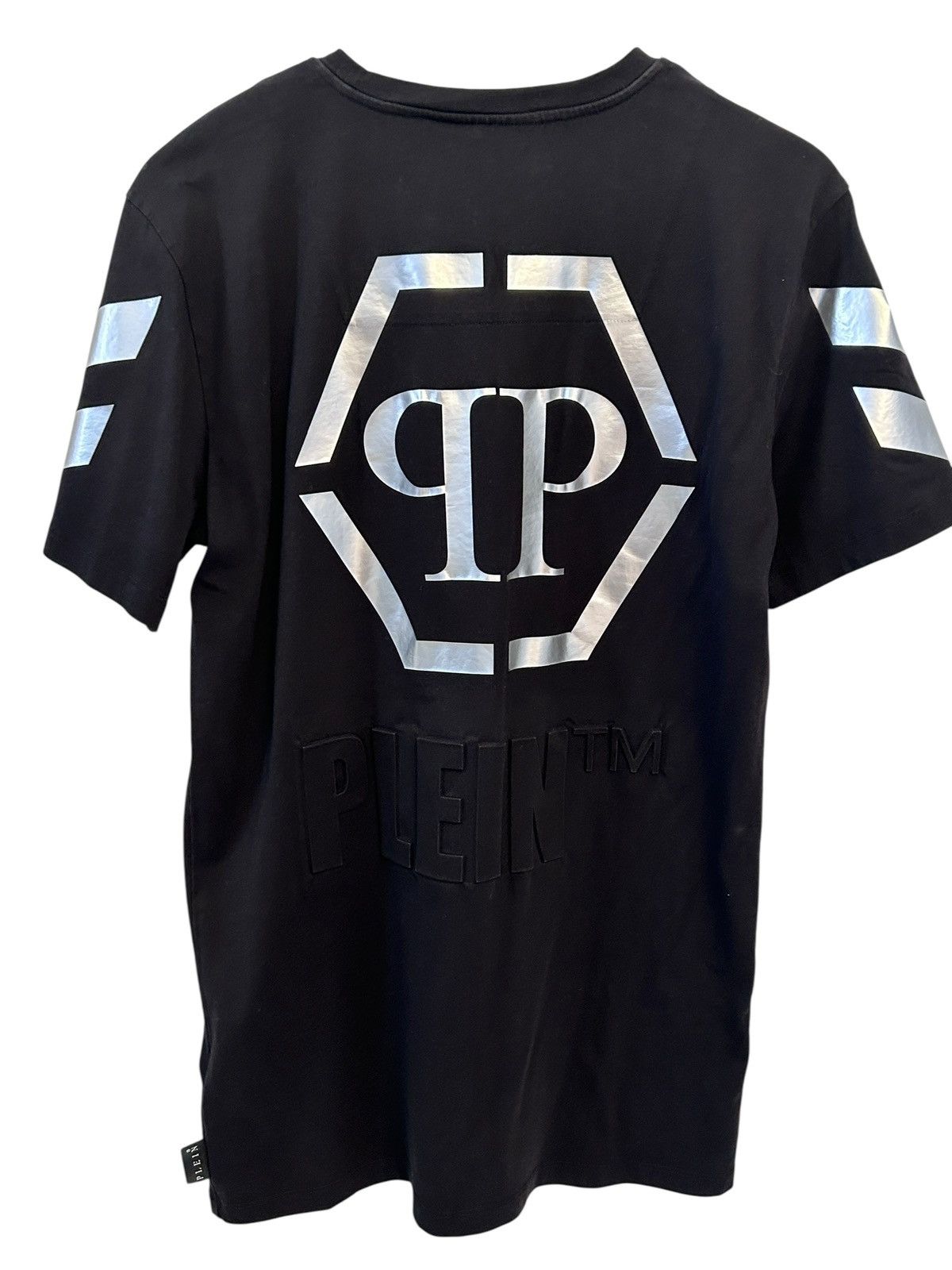 Philipp Plein Philipp Plein Black Rear Monogram T-Shirt Black XL Size US XL / EU 56 / 4 - 3 Thumbnail