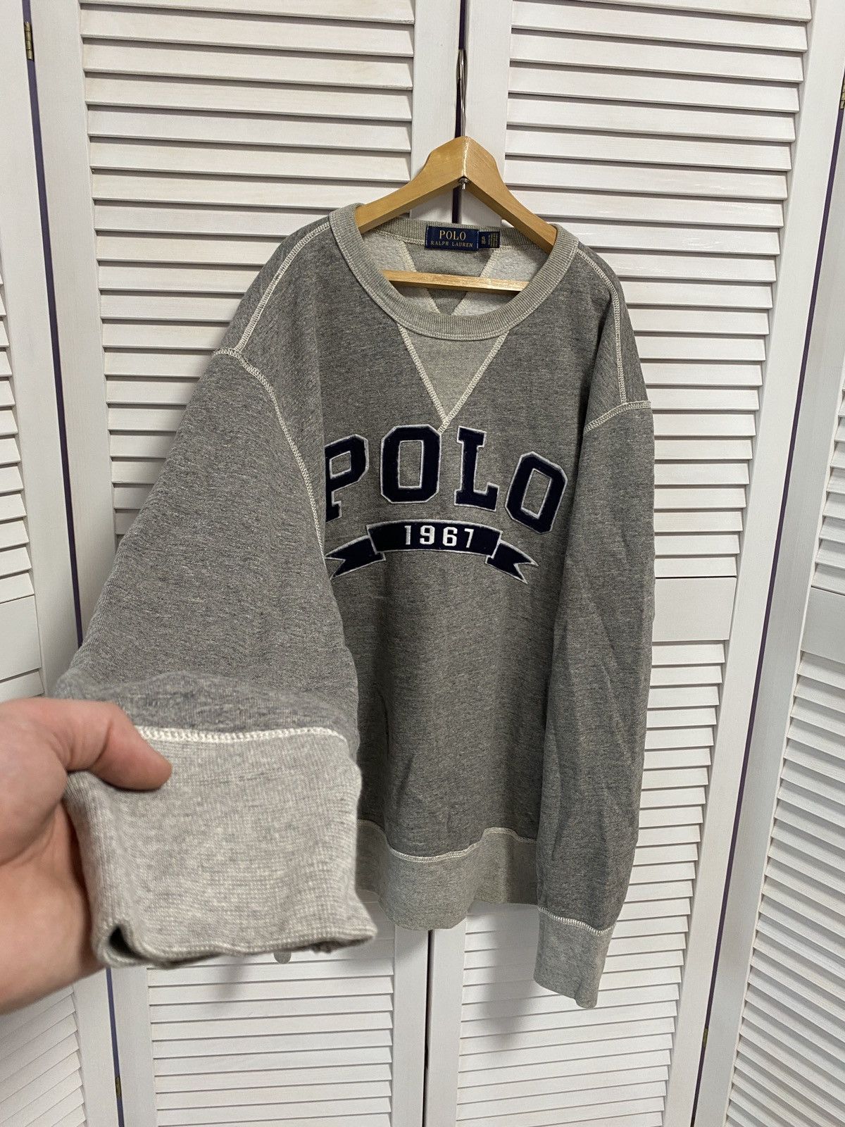 Polo Ralph Lauren × Ralph Lauren Vintage Sweater Polo Ralph Lauren Big Knit Logo Crewneck Size US XL / EU 56 / 4 - 3 Thumbnail