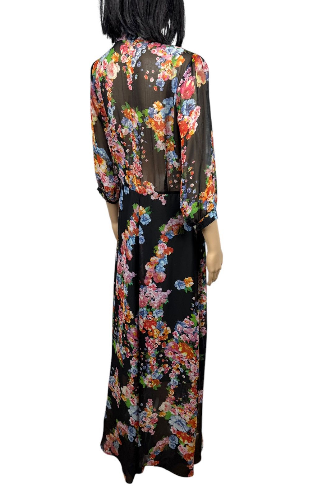 Designer Ulyana Sergeenko Maxi Dress Floral Printed Mesh size L Size L / US 10 / IT 46 - 8 Thumbnail