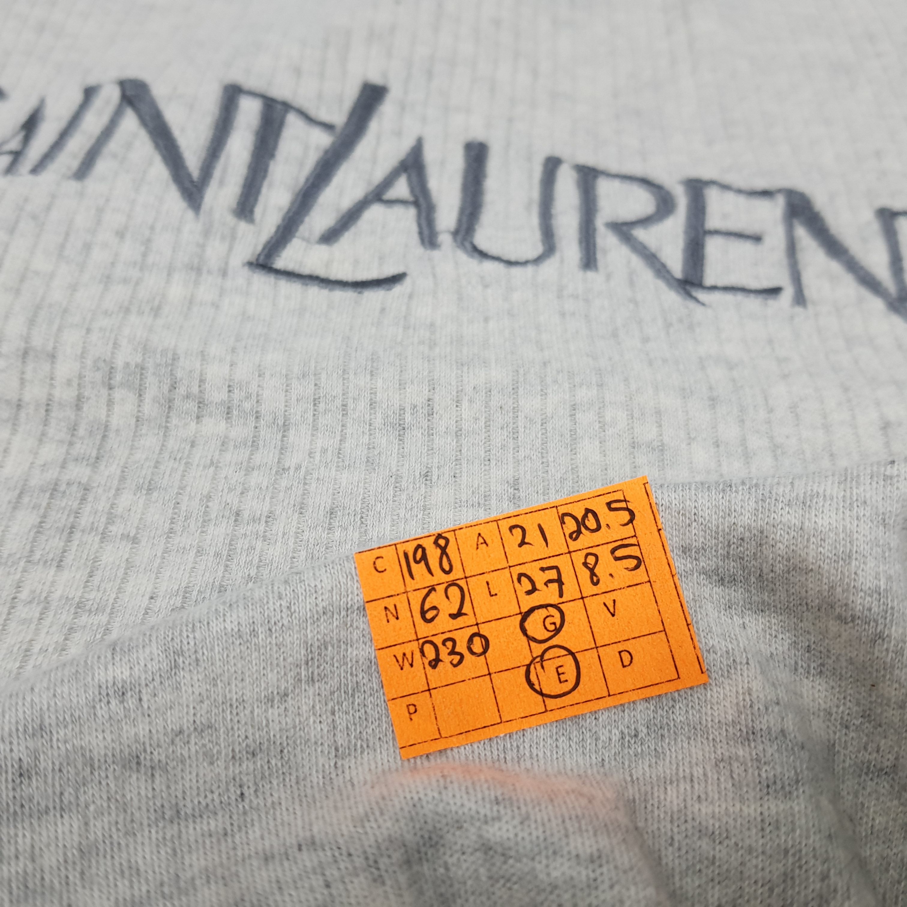 Designer × Vintage × Yves Saint Laurent Vintage Yves Saint Laurent Corduroy V Neck Spell Out Tshirt Size US L / EU 52-54 / 3 - 9 Thumbnail