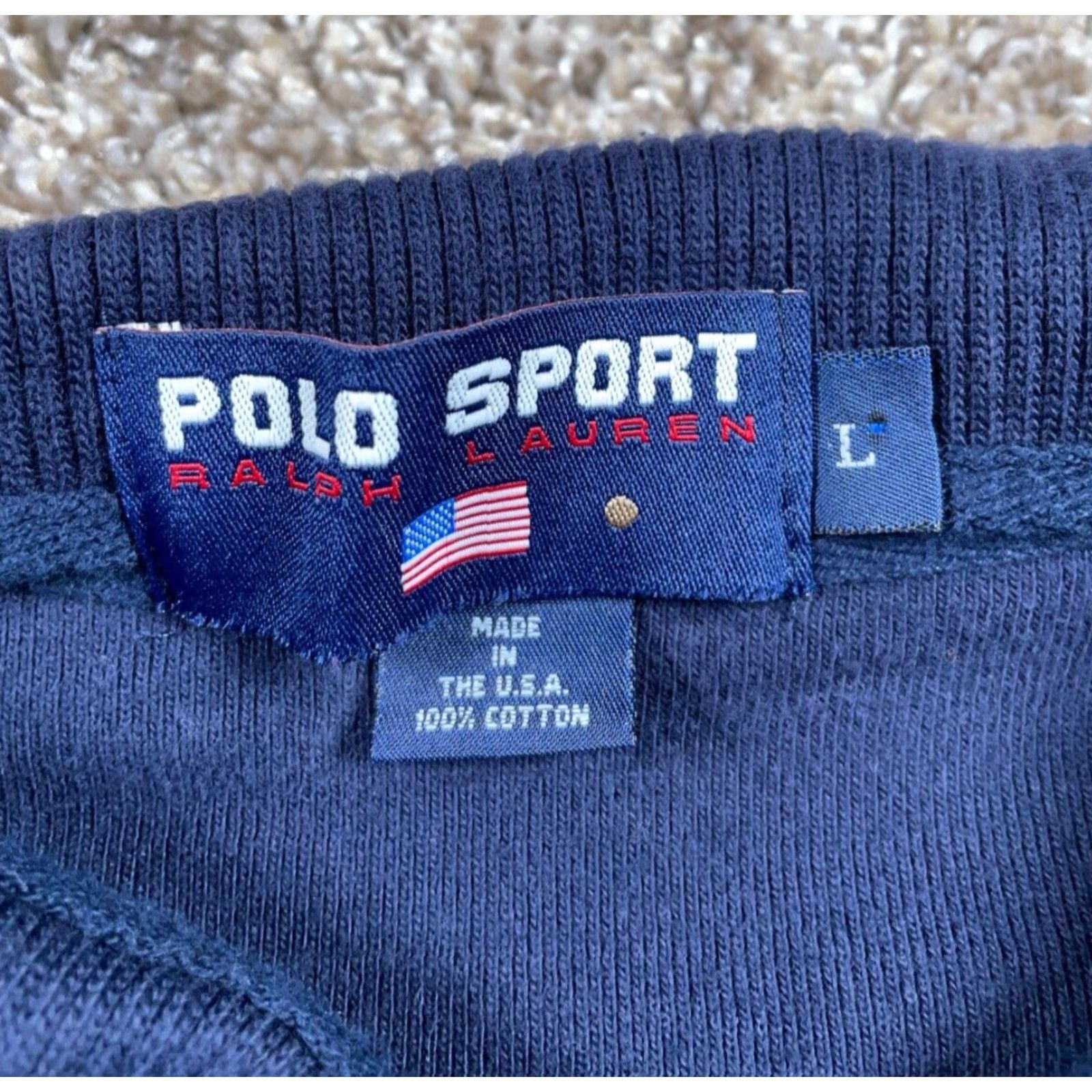 Vintage VINTAGE Polo Sport Sweatshirt Adult Large Dark Blue Embroidered USA 90s Mens Size US L / EU 52-54 / 3 - 4 Thumbnail