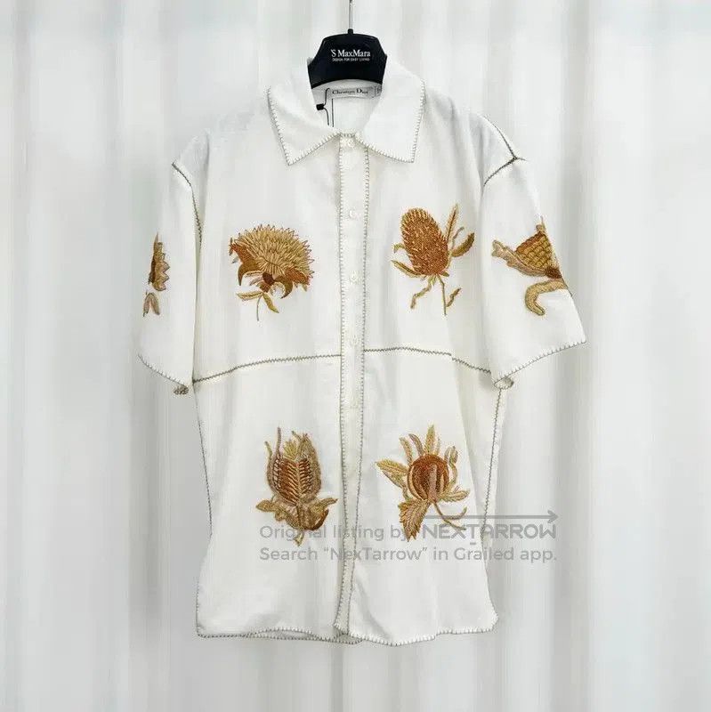 Dior Dior Embroidered White Cotton Summer Shirt . Size S / US 4 / IT 40 - 1 Thumbnail