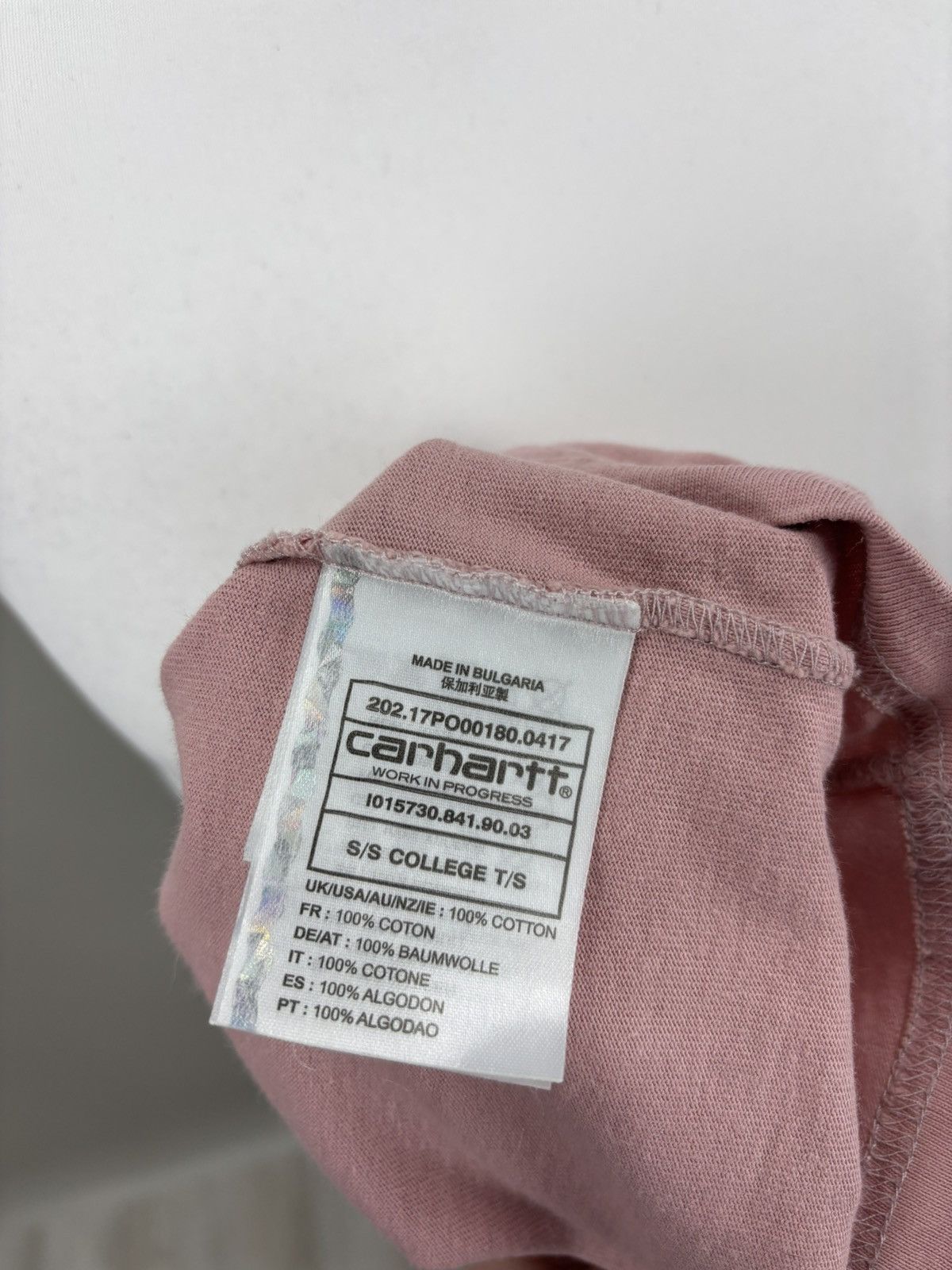 Carhartt Mens t shirt Carhartt Size S Color Pink Size US S / EU 44-46 / 1 - 8 Thumbnail