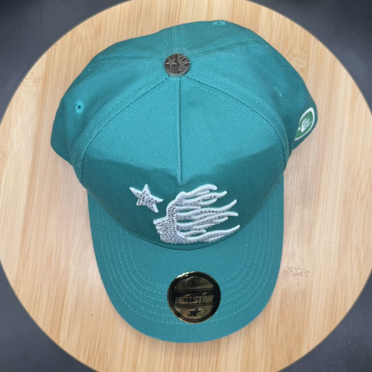 HELLSTAR Hellstar OG Logo Rhinestone Cap Green (FW24) Size ONE SIZE - 4 Thumbnail