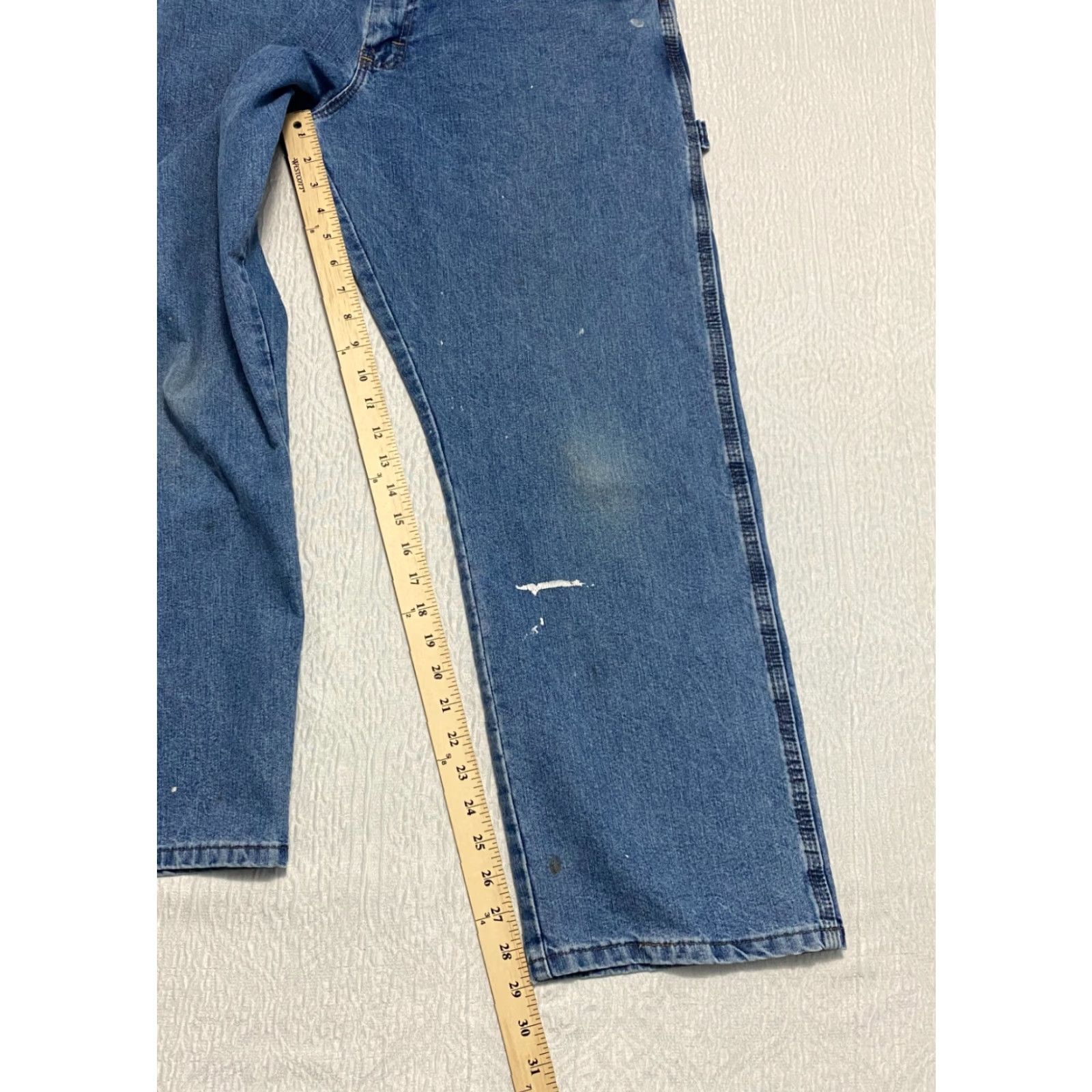 Wrangler Wrangler Carpenter Jeans Men's 36×29 Blue Denim Cotton Straight Wide-Leg Regular Jeans Mens Builder Carpenter Modern Workwear Size US 36 / EU 52 - 7 Thumbnail