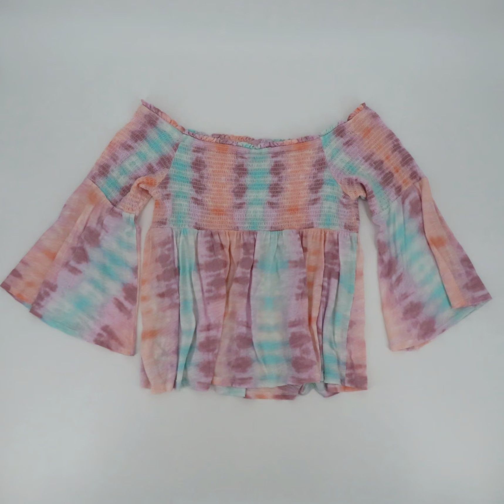 Torrid Torrid 3 Womens Plus Size 3X 22/24 Multicolor Tie Dye Ruched Blouse Shirt Top Size XXL / US 16-18 / IT 52-54 - 5 Thumbnail