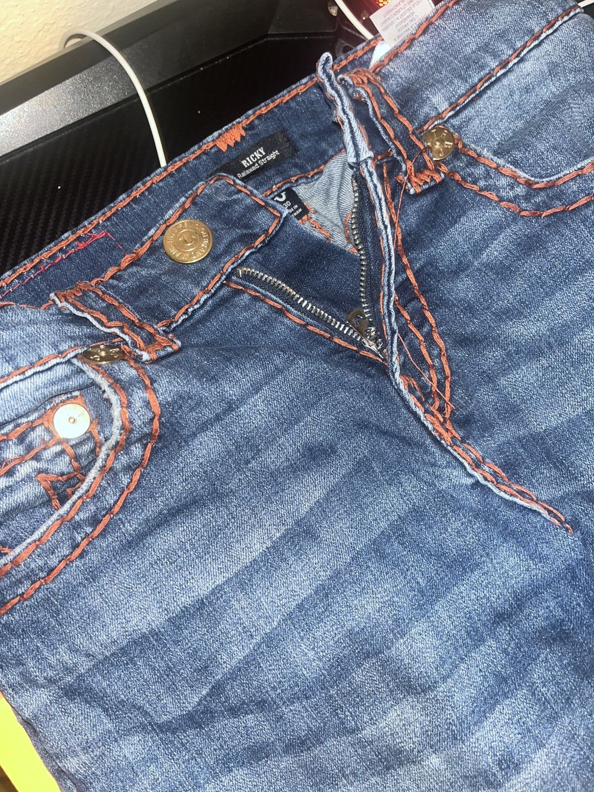 True Religion True Religion Blue Jeans with Orange Stitching Size US 30 / EU 46 - 1 Thumbnail