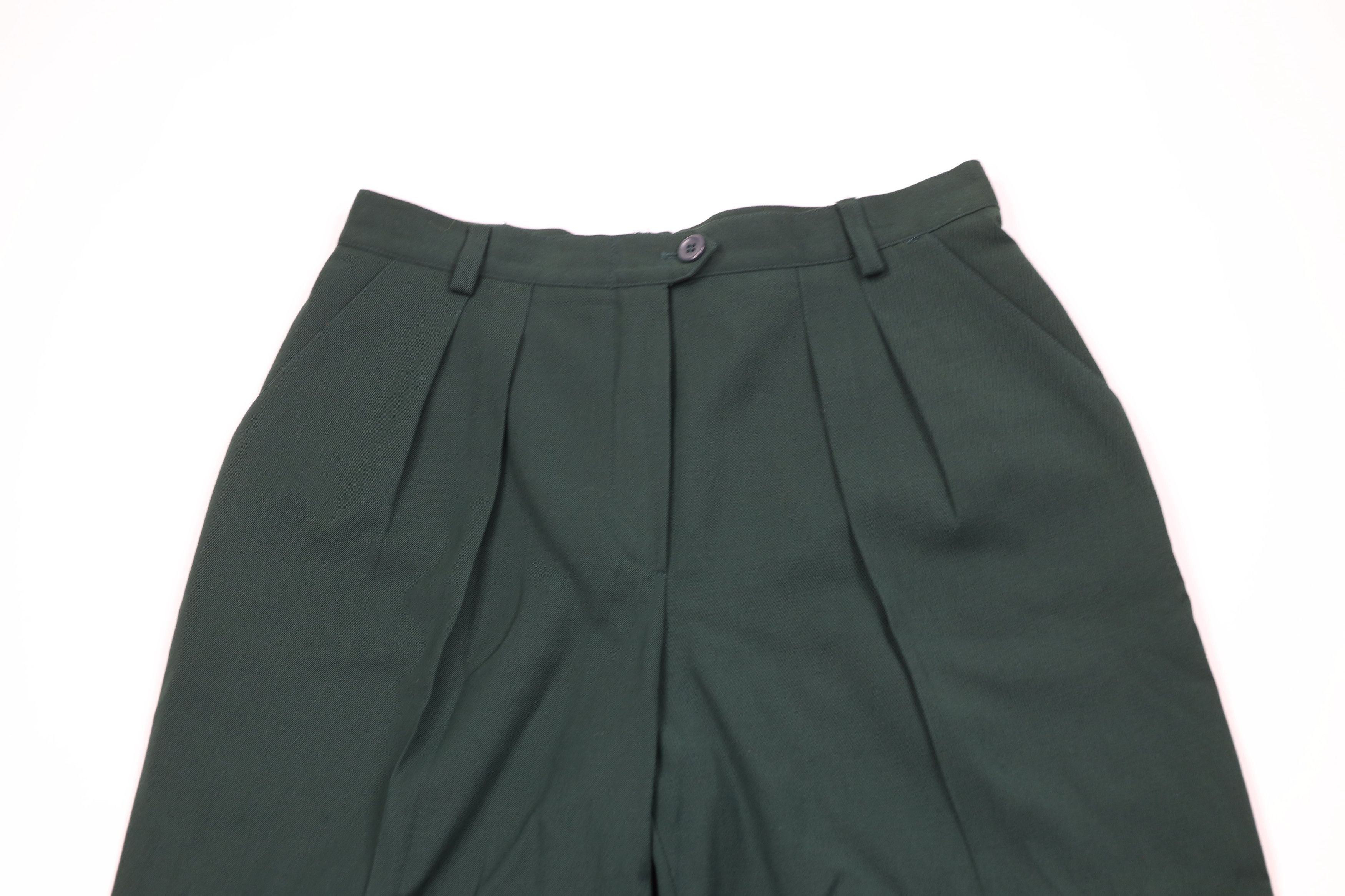 Escada Vintage 70s 80s Escada Pleated Tapered Leg Chino Pants Green Size 42" / US 20 - 2 Thumbnail