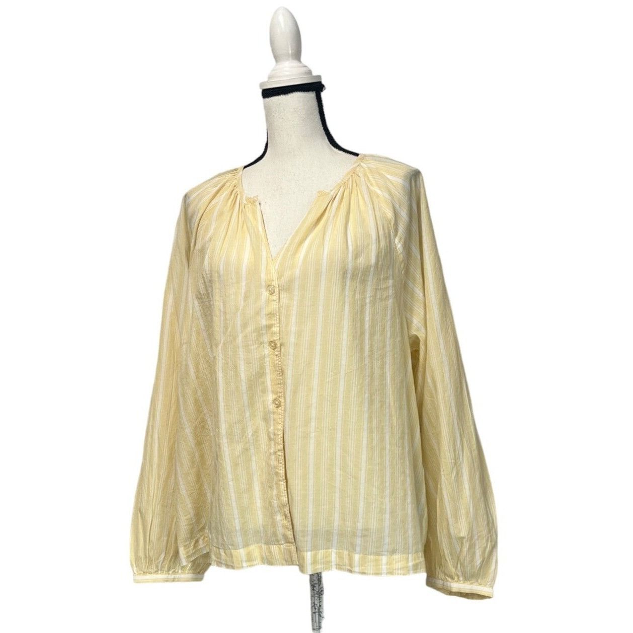 Other Treasure & Bond Split Neck Top In Beige- Ivory Wander Stripe Size L / US 10 / IT 46 - 4 Thumbnail