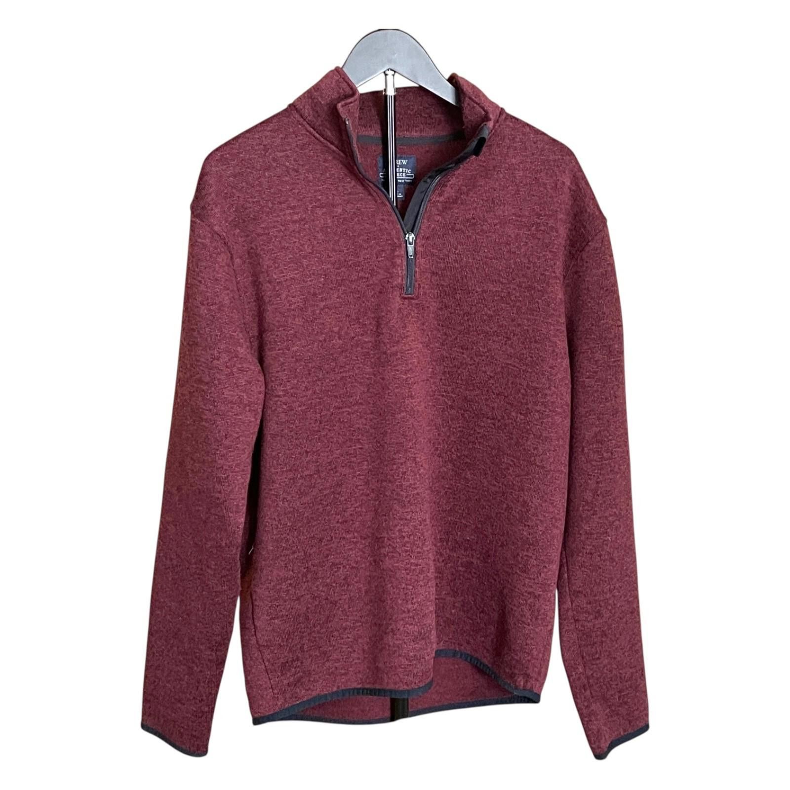 J.Crew J.Crew Fleece Half Zip Pullover Mens Large Maroon Sweater Size US L / EU 52-54 / 3 - 1 Thumbnail