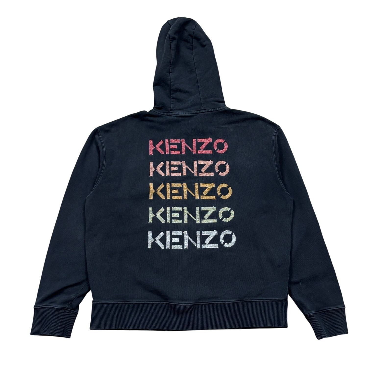 Kenzo Kenzo Embroidered Spellout Rainbow Logo Oversized Hoodie M Size US M / EU 48-50 / 2 - 1 Thumbnail