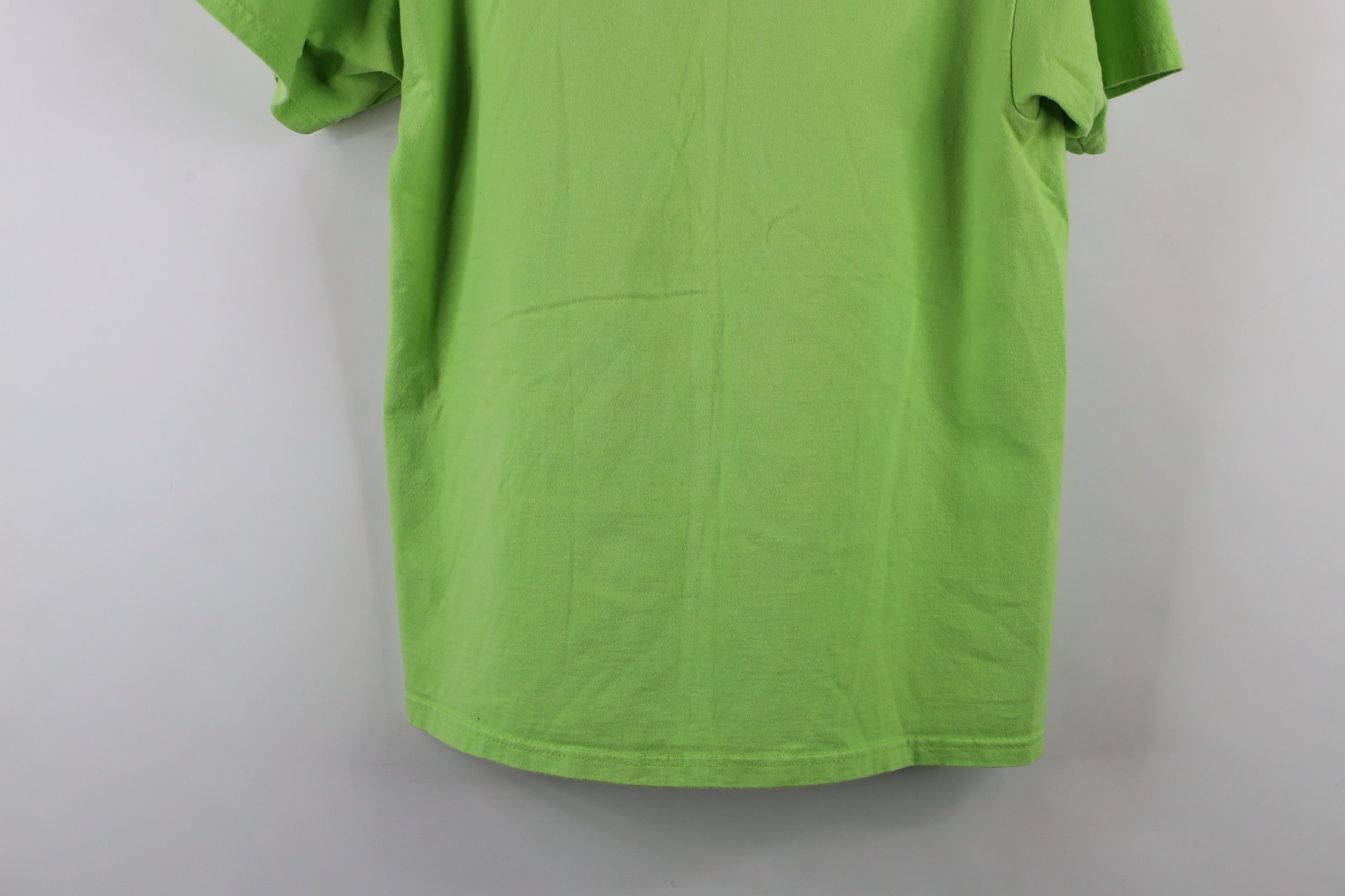 Hanes × Vintage Vintage 90s Hanes Beefy Blank Cotton T-Shirt Lime Green Size US M / EU 48-50 / 2 - 11 Thumbnail