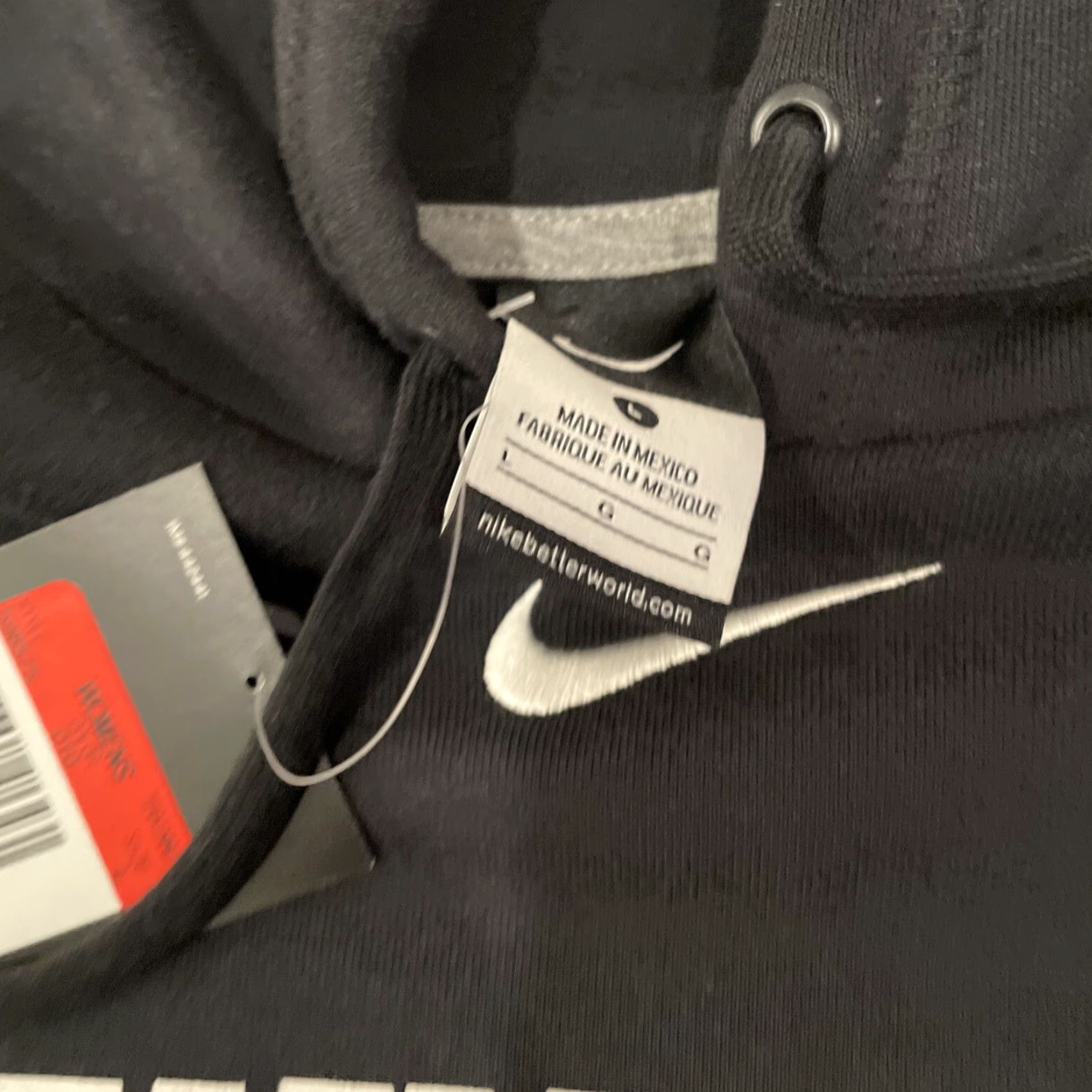 Nike VINTAGE Nike Center Swoosh Hoodie Black Large 90s Gym Womens Size L / US 10 / IT 46 - 4 Thumbnail