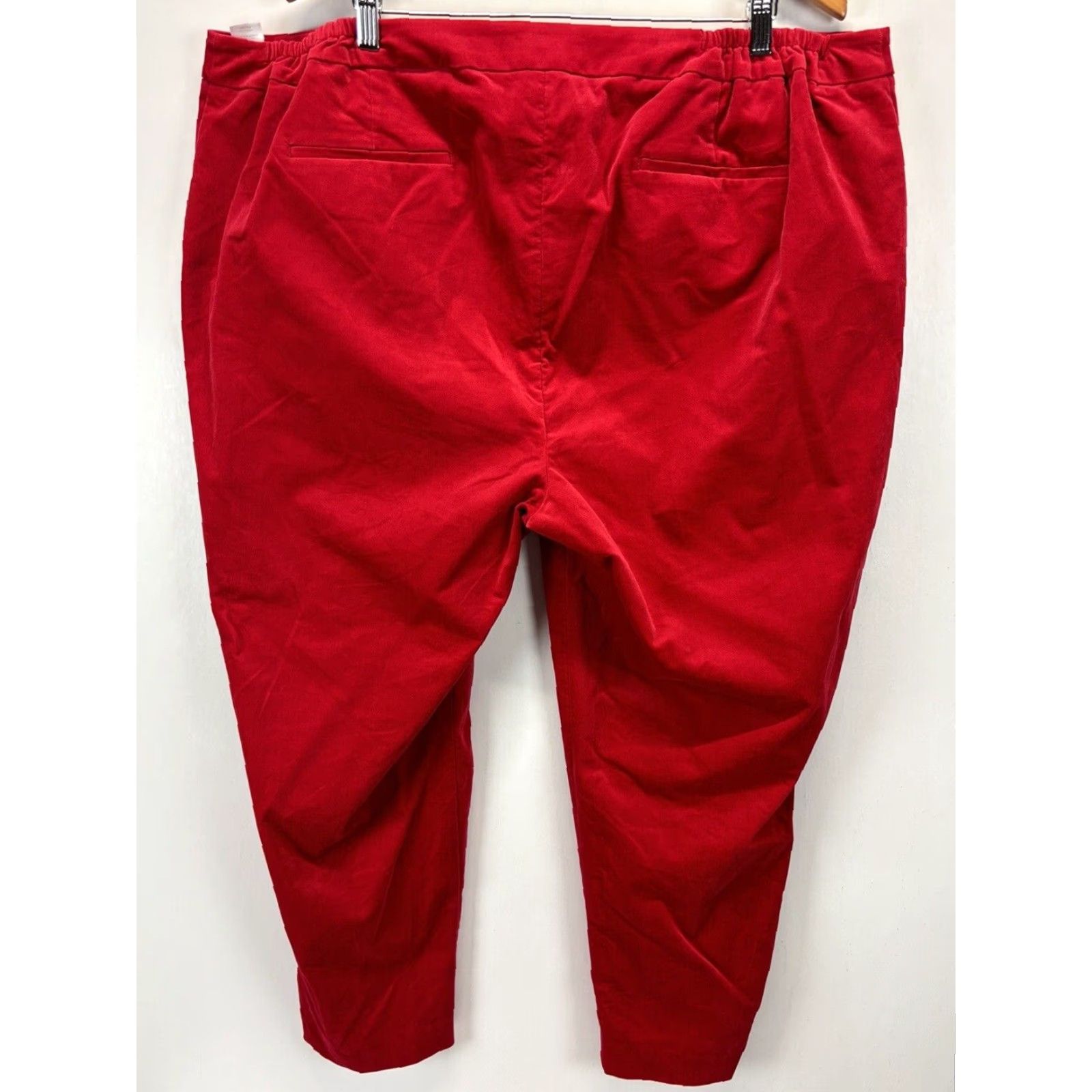 Talbots TALBOTS RSVP Plus Size 24W Red Cotton Blend Ankle Pants with Ruffle Detail Size 42" / US 20 - 3 Thumbnail