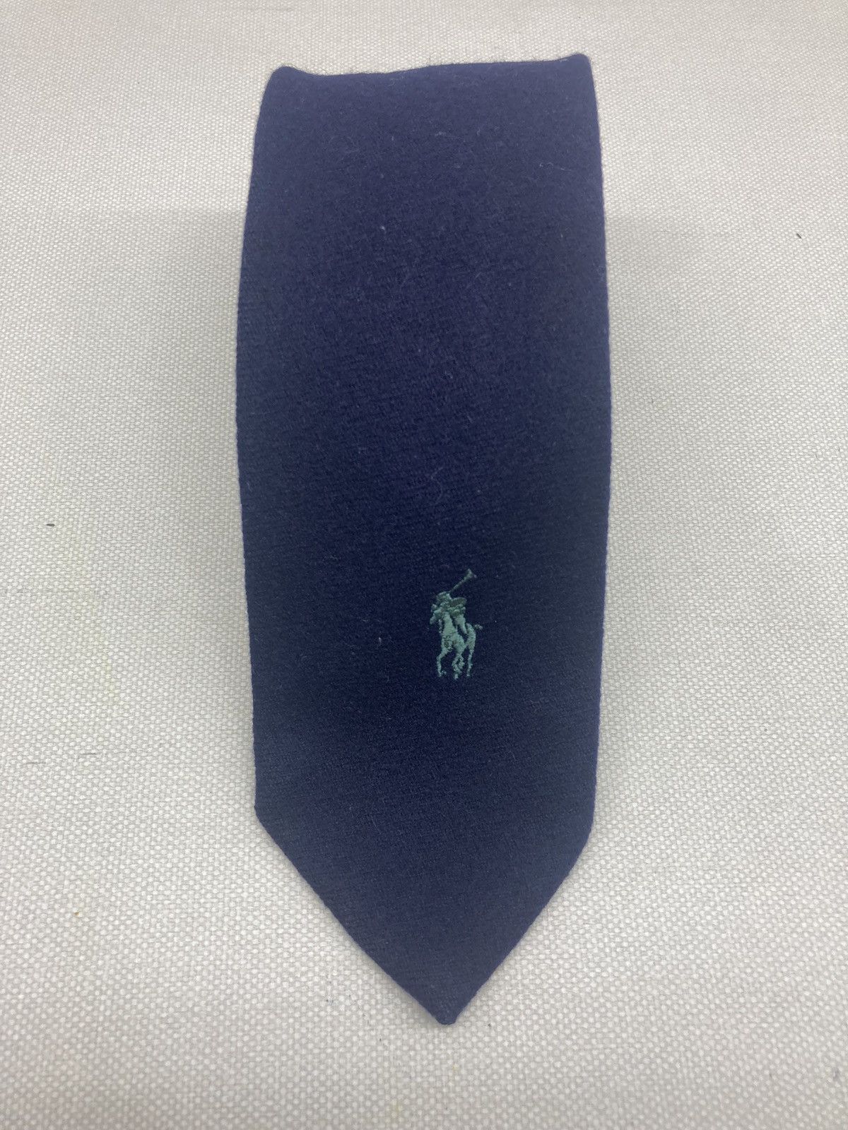 Ralph Lauren Vintage Ralph Lauren Navy Wool Tie Size ONE SIZE - 1 Thumbnail