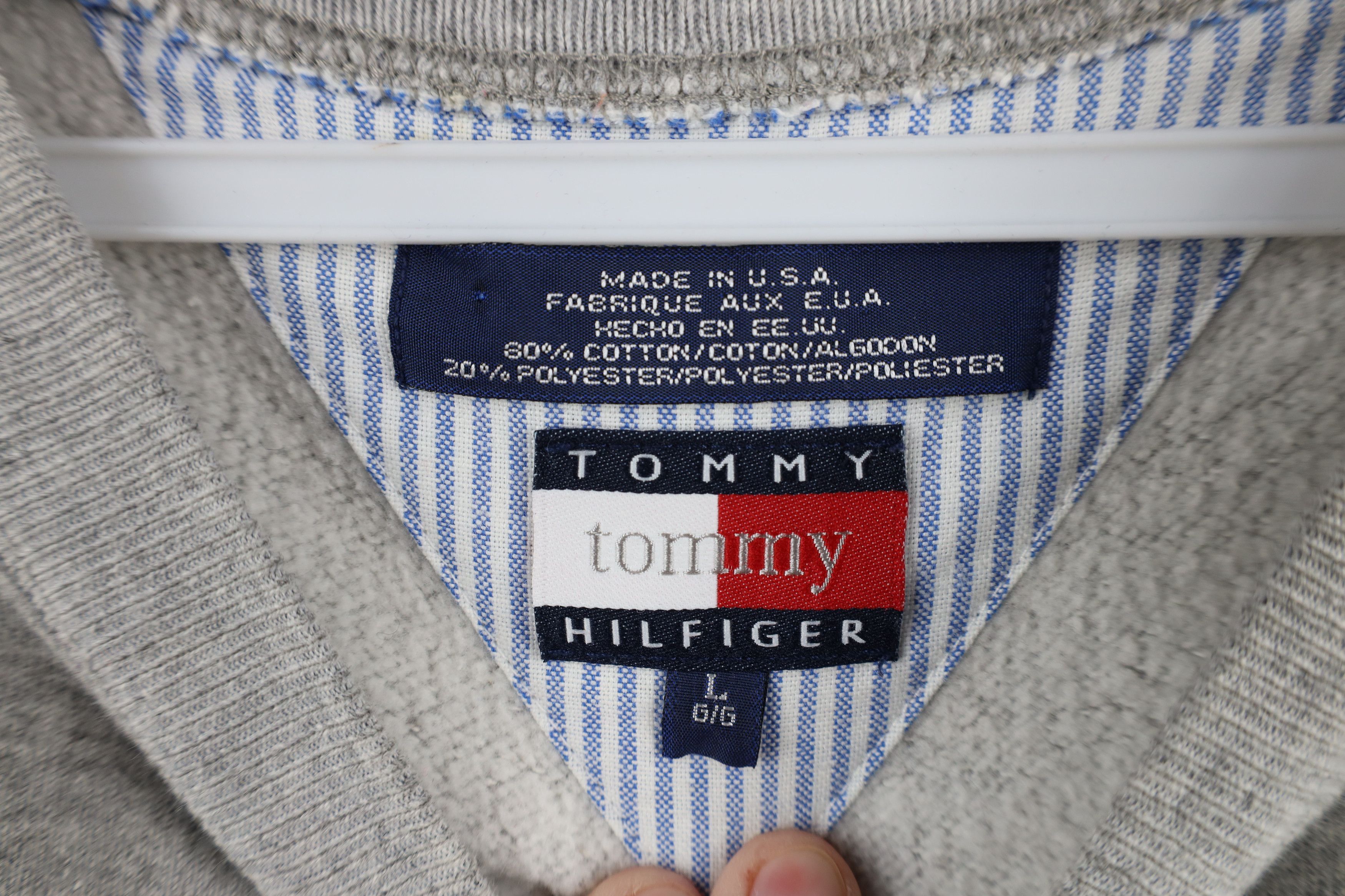 Tommy Hilfiger × Vintage Vintage 90s Tommy Hilfiger Spell Out Crewneck Sweatshirt USA Size US L / EU 52-54 / 3 - 9 Thumbnail