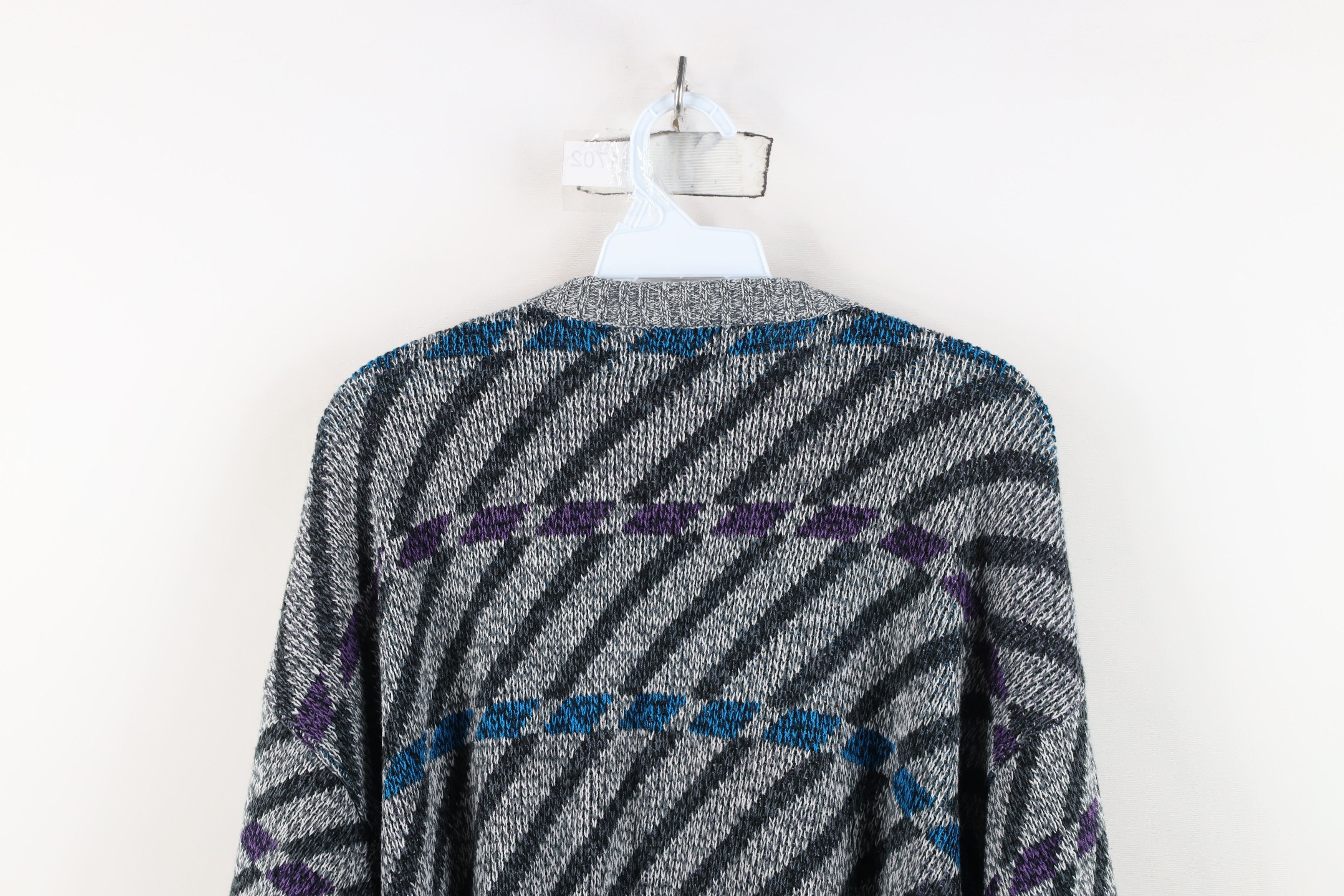 Vintage Vintage 90s Streetwear Geometric Knit Crewneck Sweater Size XL / US 12-14 / IT 48-50 - 8 Thumbnail
