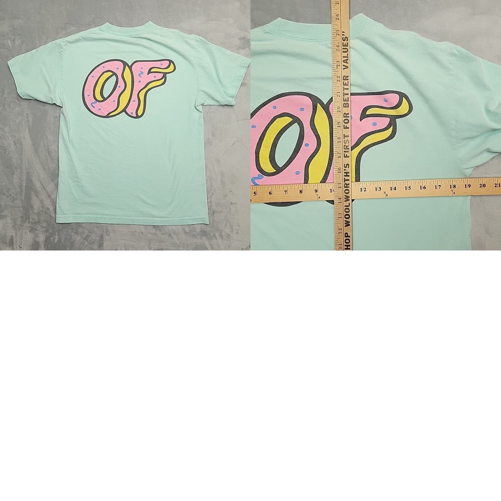 Odd Future Odd Future Shirt Mens M Mint Green Donut Logo Skate Streetwear Y2K Tyler Creator Unisex Adults T-Shirt Short Sleeve Graphic Print Jersey 90s Mens Size US M / EU 48-50 / 2 - 8 Thumbnail