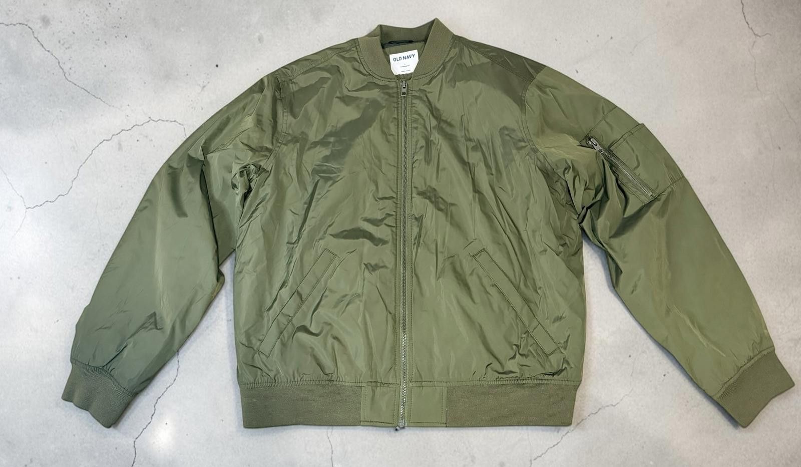 Old Navy Olive Green Bomber Jacket Size US L / EU 52-54 / 3 - 1 Thumbnail