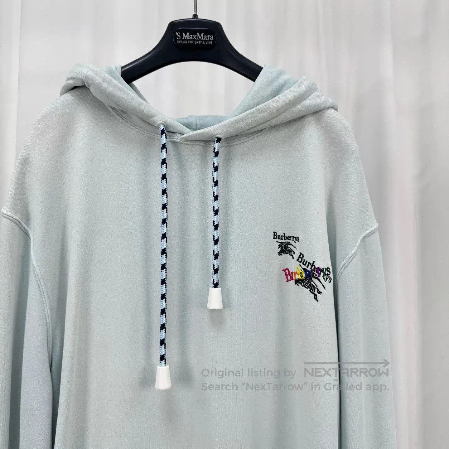Burberry Burberry Embroidered Letter Hoodie in Misty Blue. Size US S / EU 44-46 / 1 - 3 Thumbnail
