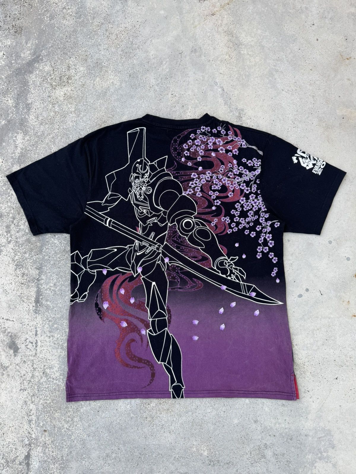 20471120 20th Anniversary Evangelion Sukajan Sakura Over Print Tees Size US L / EU 52-54 / 3 - 1 Thumbnail