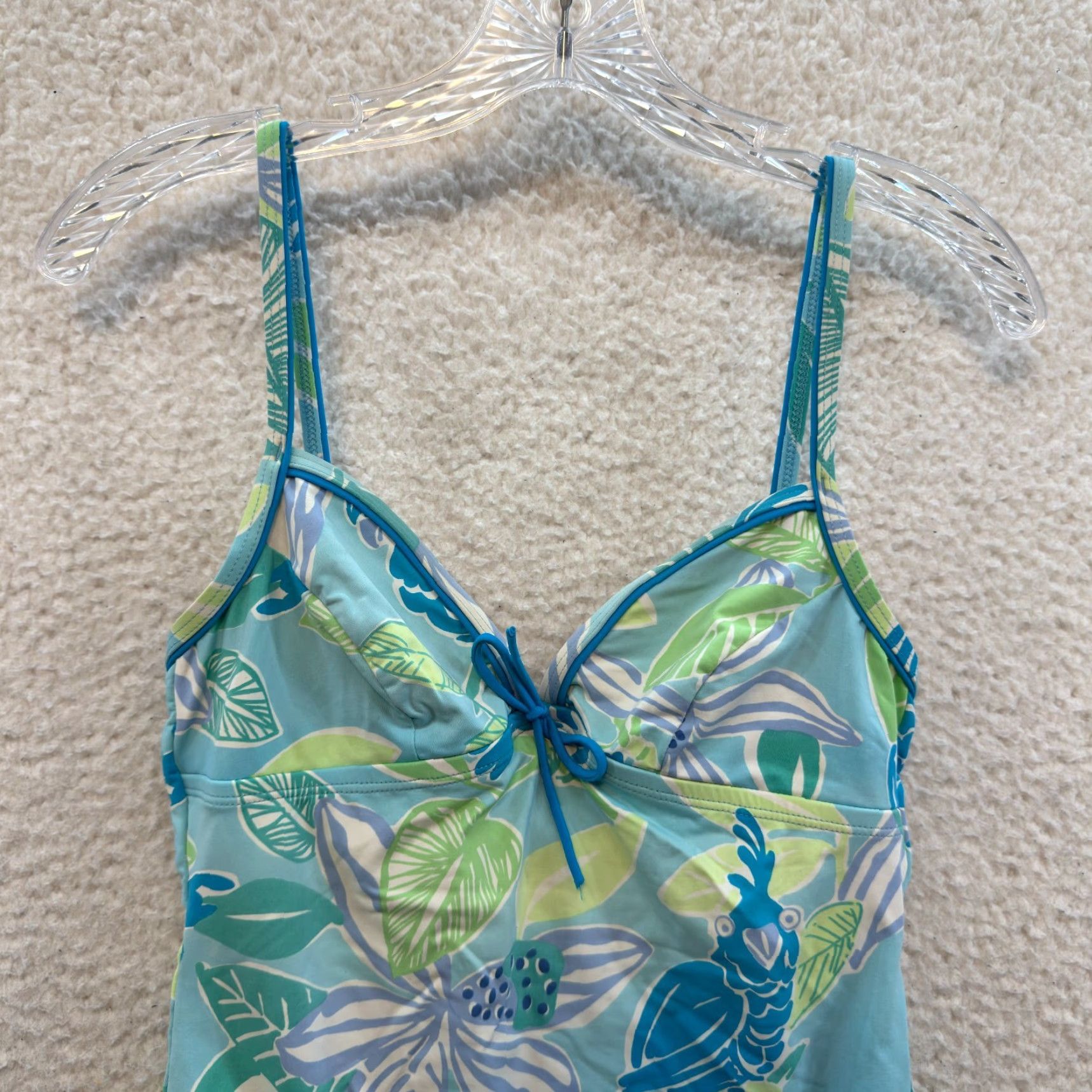 Lilly Pulitzer Lilly Pulitzer Swimsuit Monokini One Piece Bikini 6 Blue Floral Hawaiian Women Girls Mens Womens Size ONE SIZE - 3 Thumbnail
