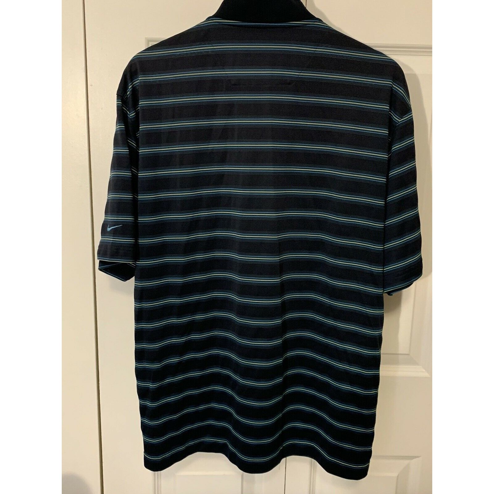Nike Nike Golf Striped Polo Shirt The Quarry Men's Sz L Black Blu Size US L / EU 52-54 / 3 - 10 Thumbnail