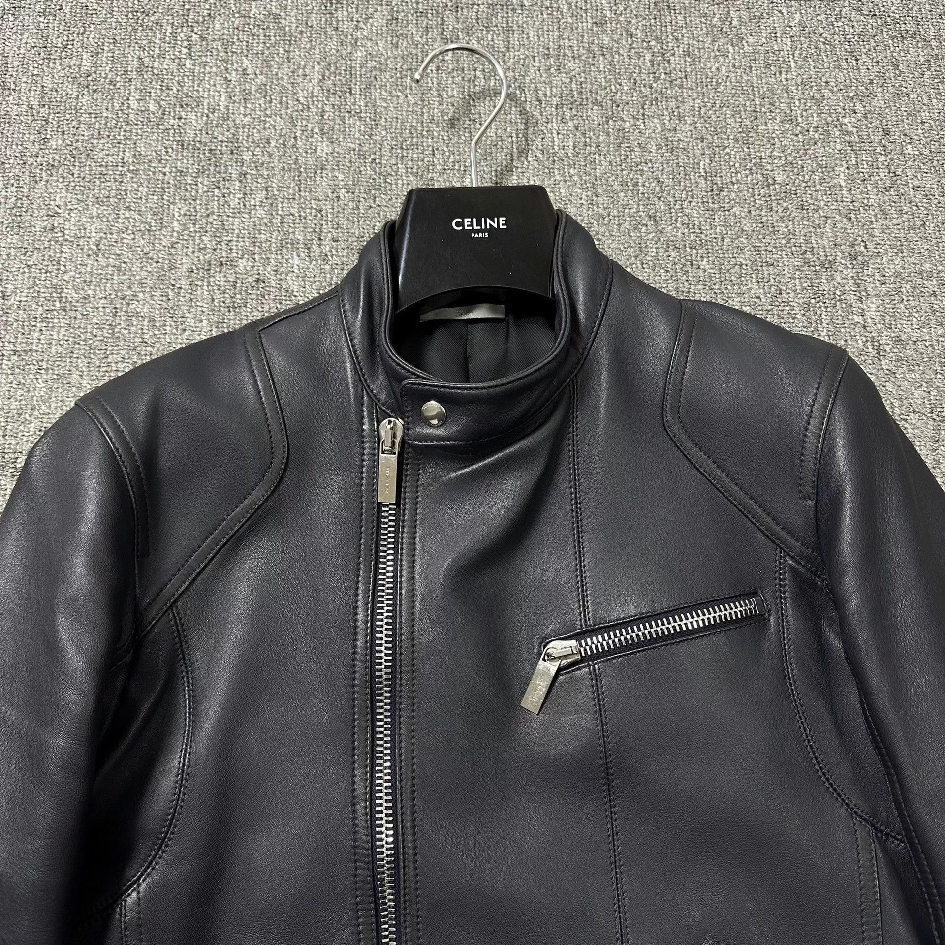 Dior Dior Black Stand Collar Lambskin Motorcycle Leather Jacket Size US S / EU 44-46 / 1 - 3 Thumbnail
