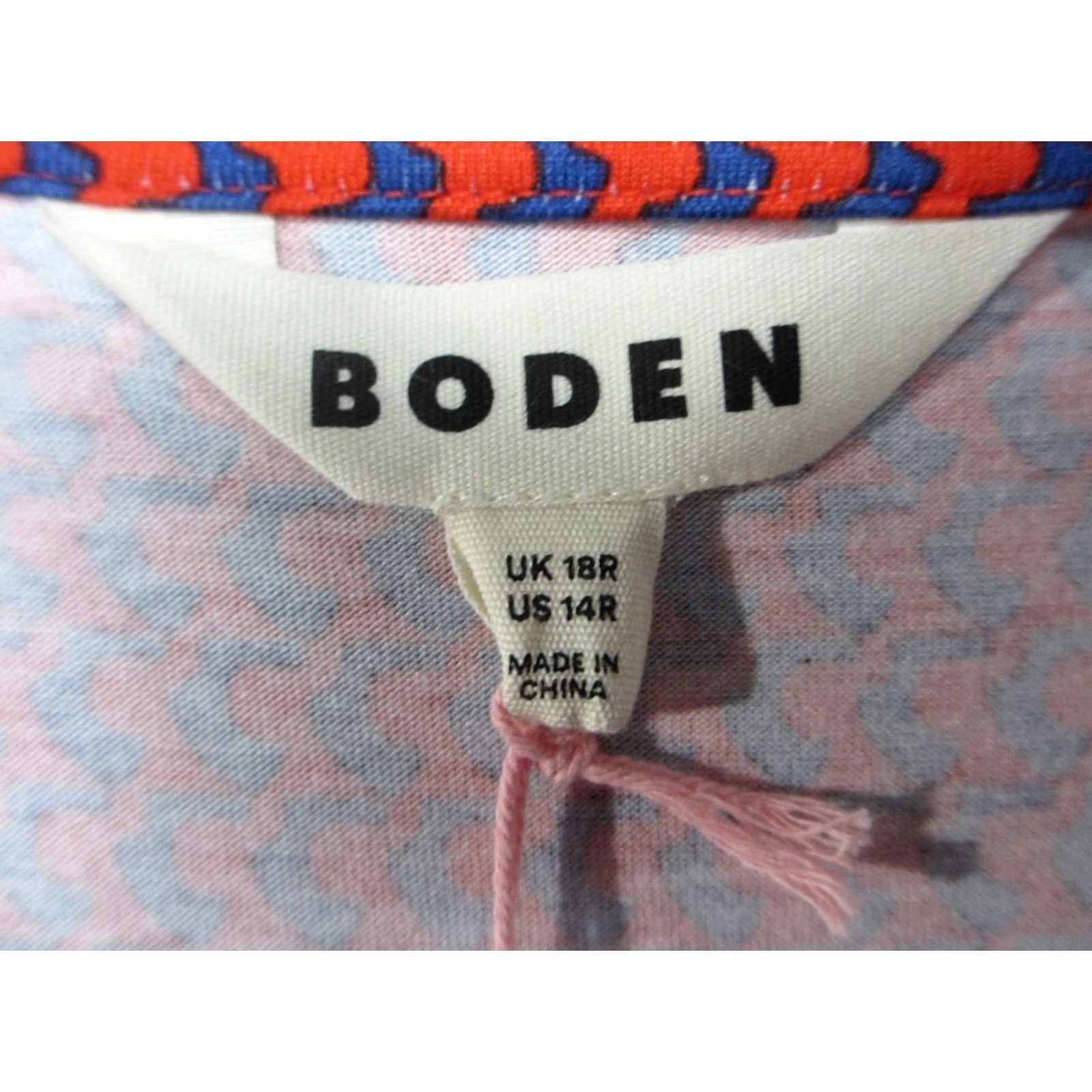 Boden Boden Dress Womens 14R Red Blue Arc Geometric Midi Thea Sleeveless Cocktail Party Dress Size XL / US 12-14 / IT 48-50 - 7 Thumbnail