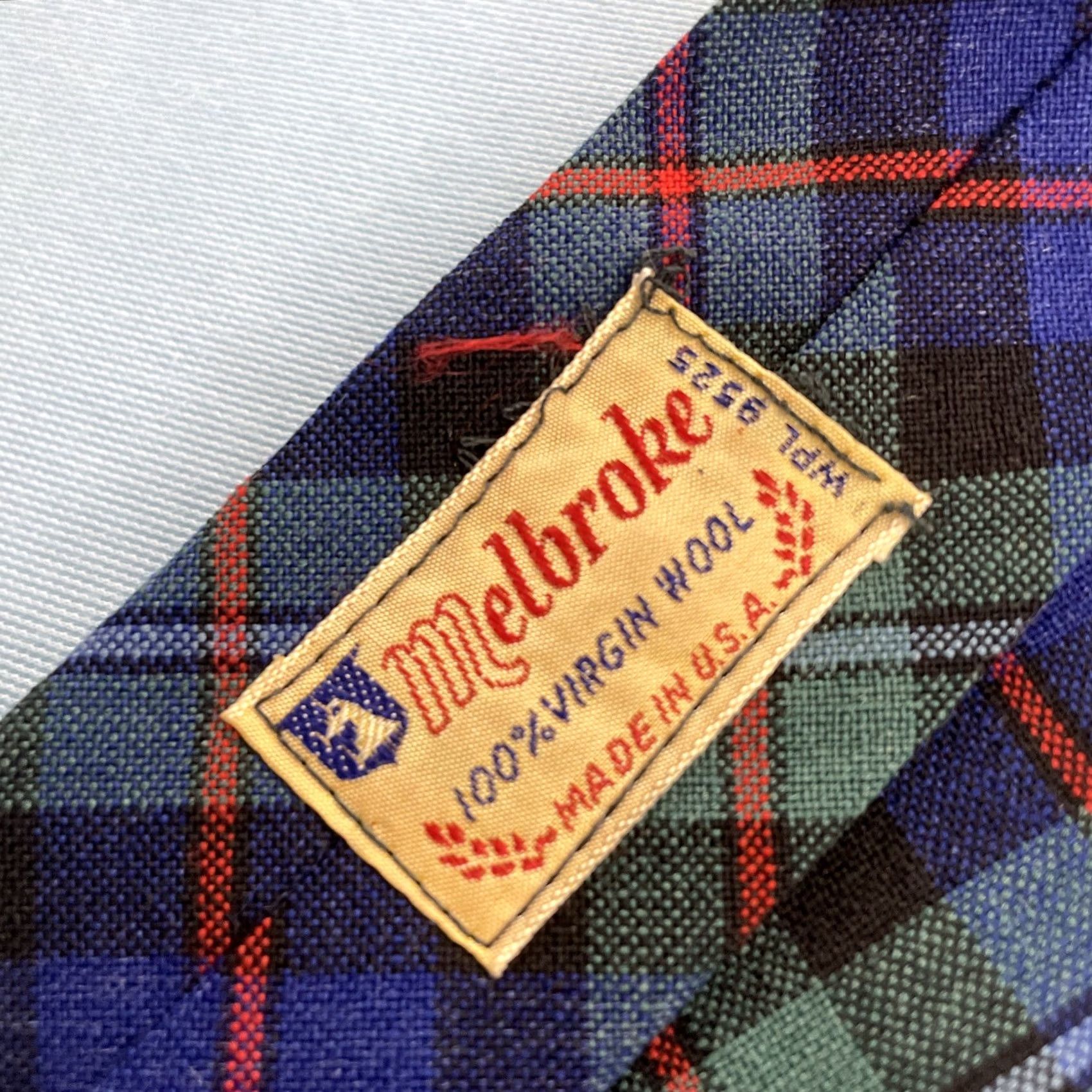 Vintage VINTAGE Melbrooke Tie Tartan Plaid Green Virgin Wool 2.5x51 Neckwear Mens Cap Capsule Necktie 50s Distinctive Square End Size ONE SIZE - 7 Thumbnail