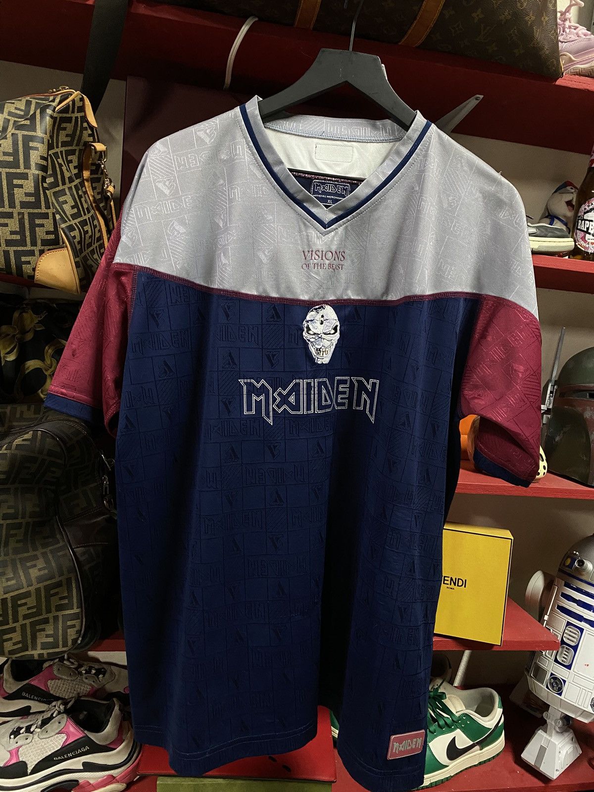 Vintage Vintage 90’s Iron Maiden Jersey Rare Band Tee Adult XLarge Size US XL / EU 56 / 4 - 1 Thumbnail
