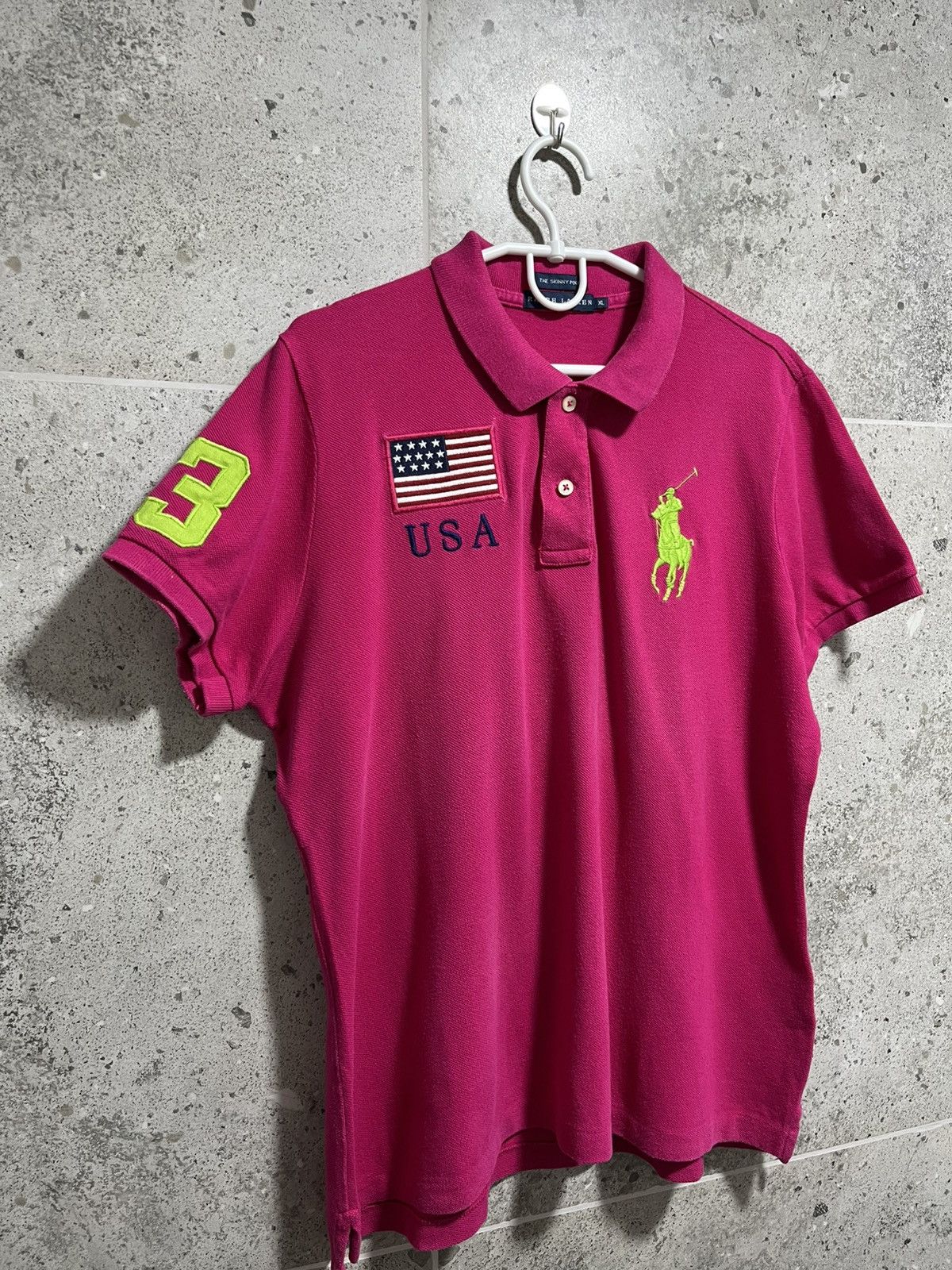 Polo Ralph Lauren × Vintage Polo Ralph Lauren Skinny Polo Shirt Women's Pink Size XL Size XL / US 12-14 / IT 48-50 - 5 Thumbnail