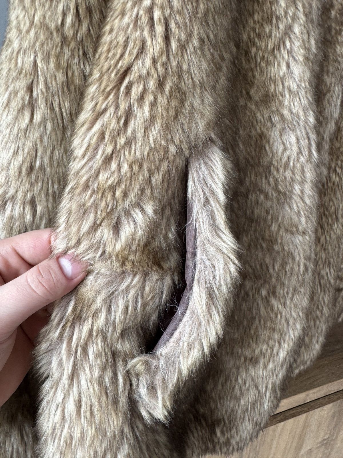 If Six Was Nine × The Unbranded Brand Vintage Real Suede Faux Fur Coat Jacket Size L / US 10 / IT 46 - 4 Thumbnail
