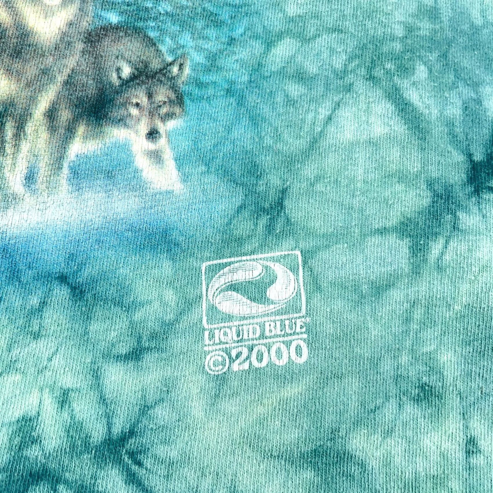 Liquid Blue VINTAGE Liquid Blue Shirt Men XXL 2XL Wolf Nature Tie Dye 2000s Cyber USA Made Size US XL / EU 56 / 4 - 6 Thumbnail