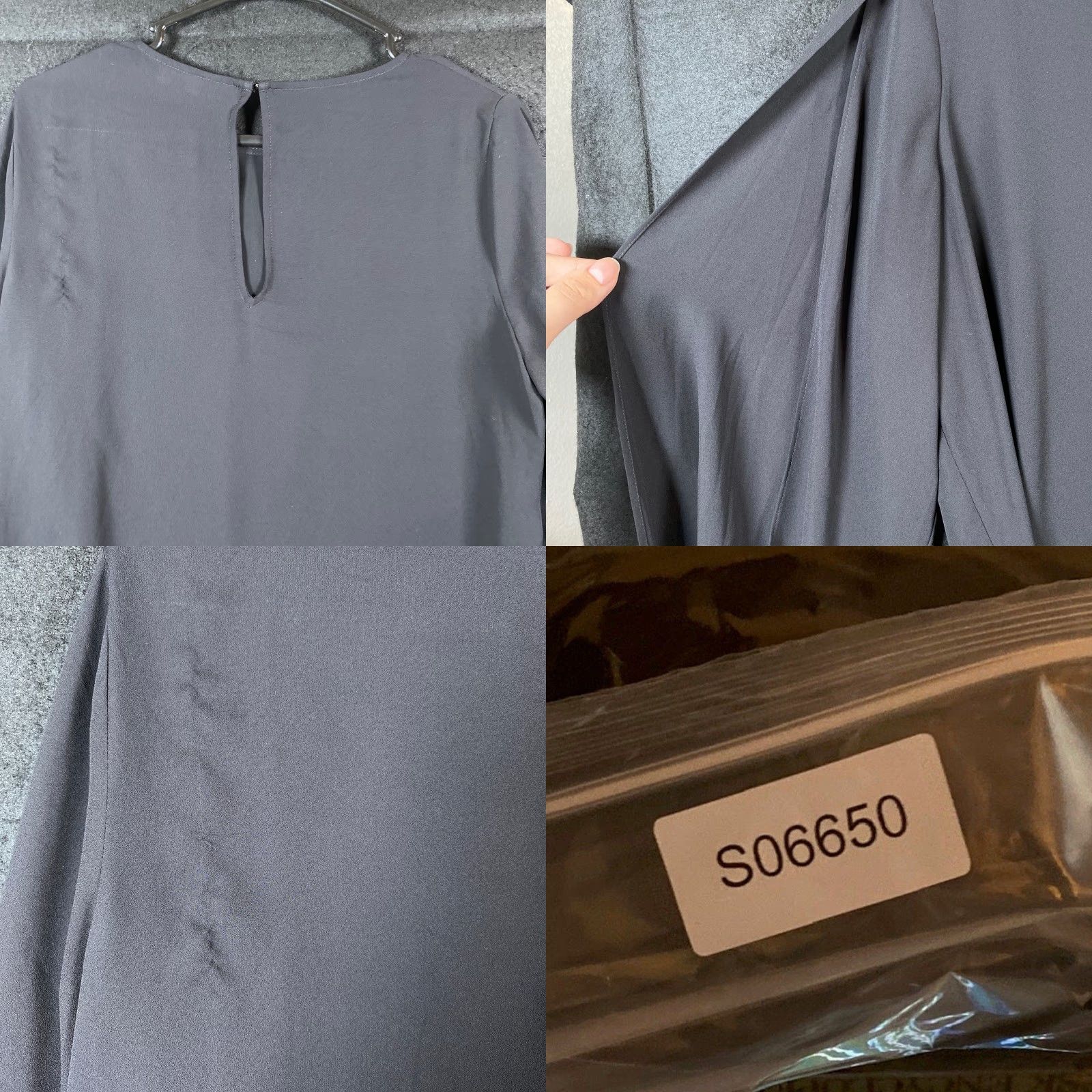 Express Express Blouse Black Sheer V Slit Open Long Sleeve Polyester Medium Women Size M / US 6-8 / IT 42-44 - 9 Thumbnail
