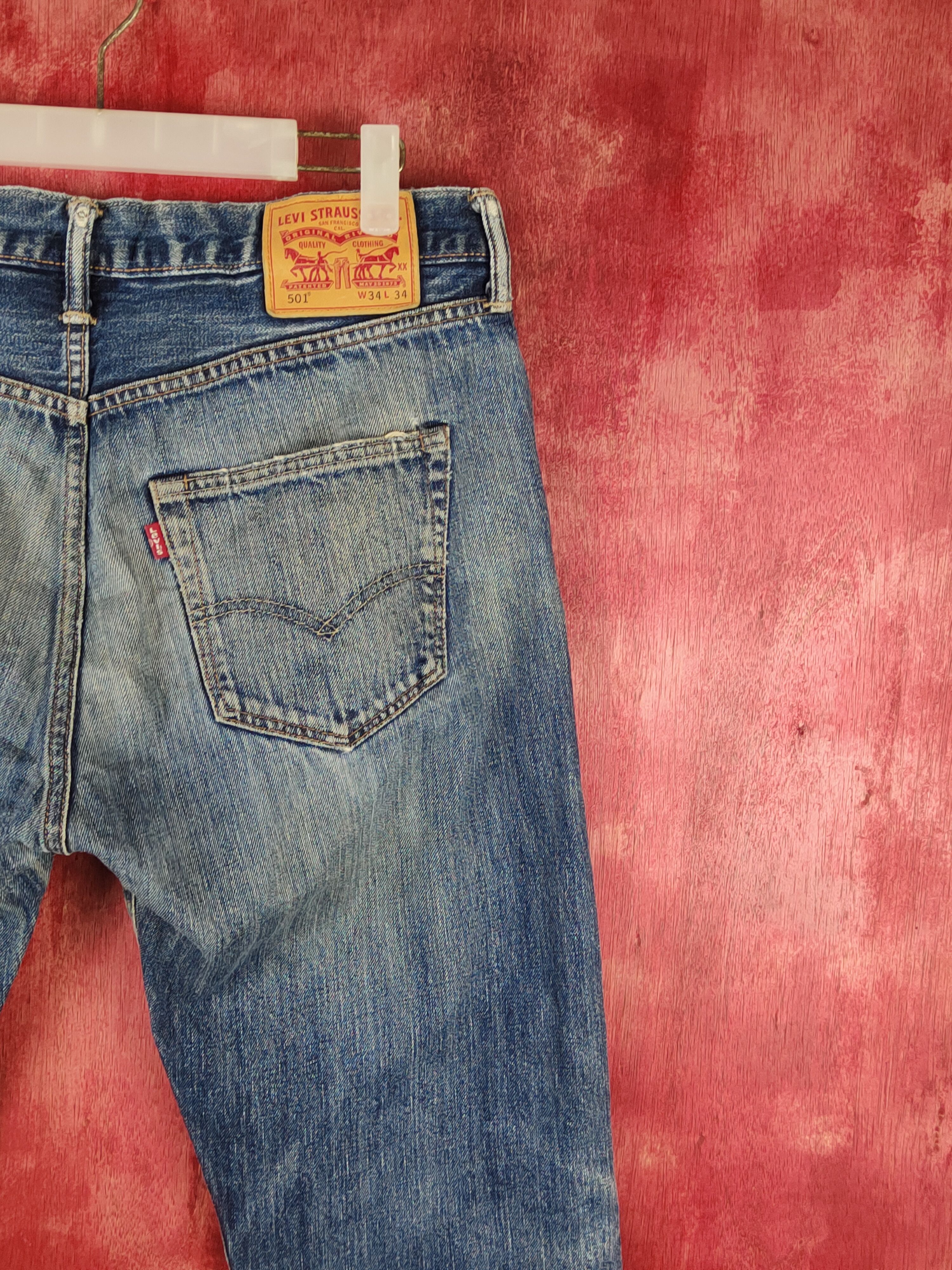Levi's Levi's Dark Blue Faded Distressed Ripped Jeans #S1647 Size US 34 / EU 50 - 12 Thumbnail