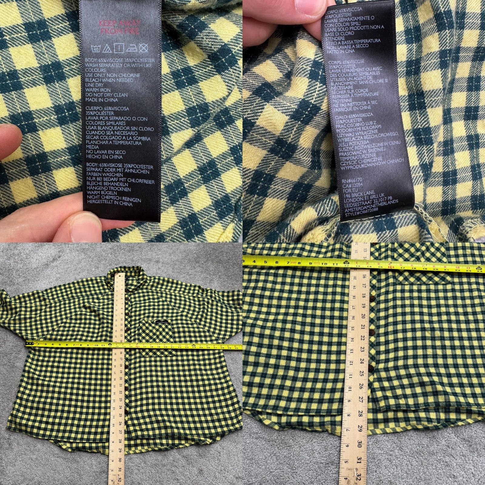 Urban Outfitters BDG Urban Outfitters Oversized Flannel Crop Shirt Women M Blue Yellow Plaid Casual Vintage No N/A Size M / US 6-8 / IT 42-44 - 8 Thumbnail