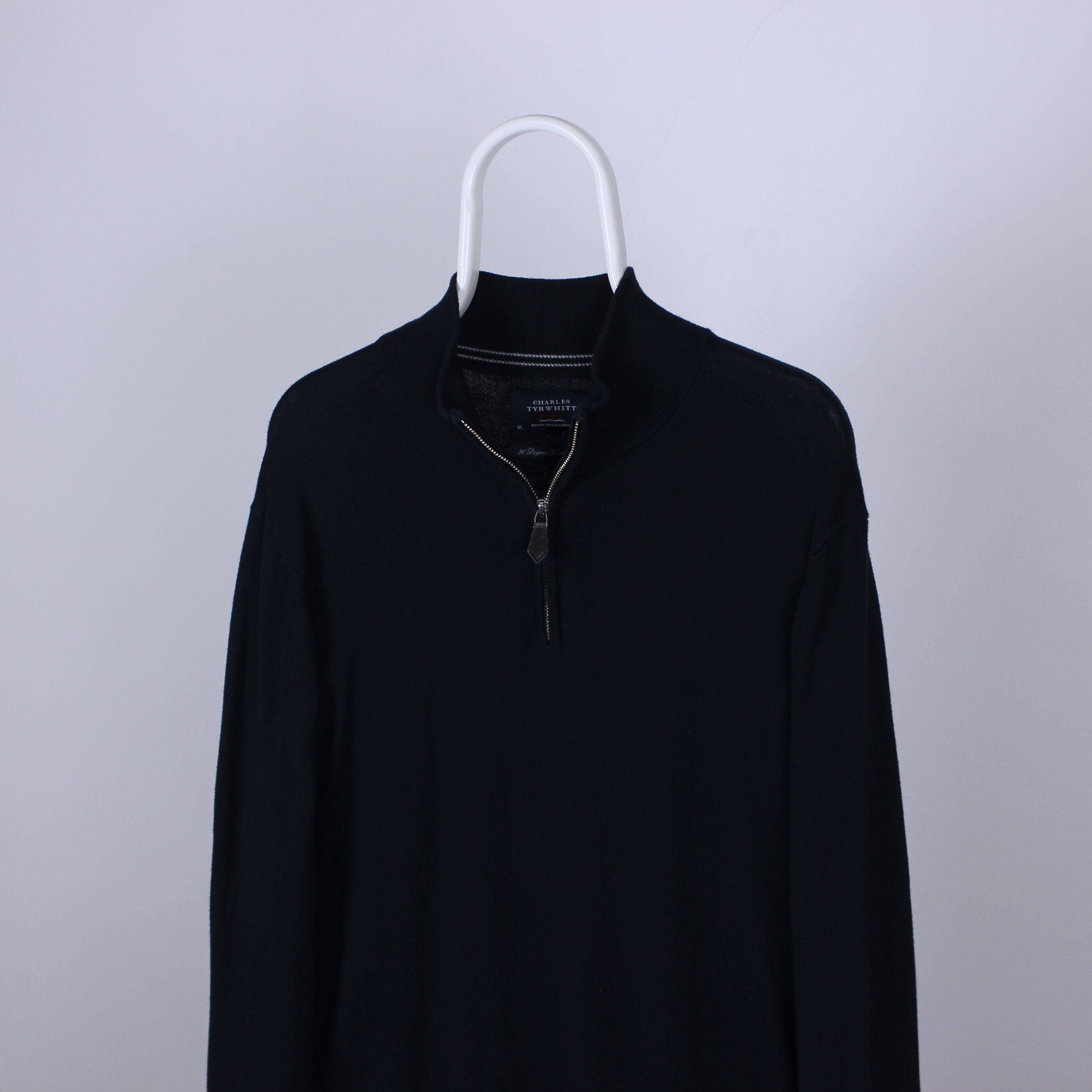 Charles Tyrwhitt Charles Tyrwhitt jumper sweater zip 3/4 L XL Blue cashmere Size US XL / EU 56 / 4 - 1 Thumbnail