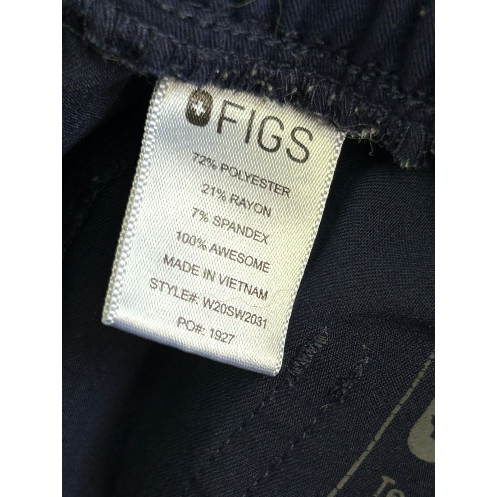 Vintage FIGS Navy Blue Scrub Pants Bottoms Yola Skinny 2XL Womens Medical Size US 39 - 7 Thumbnail