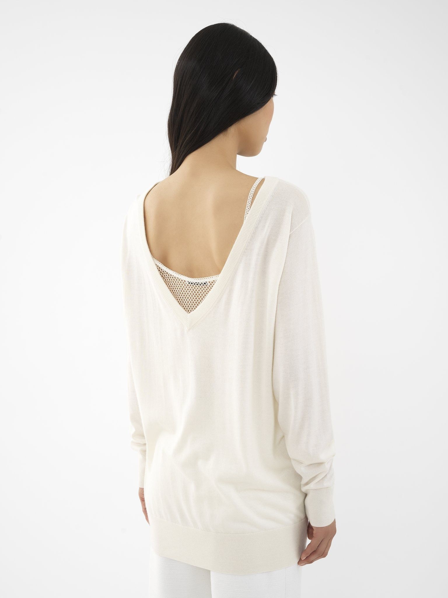 Chloe o1loc1c0325 CHC24 Pullover in White Powder Size L / US 10 / IT 46 - 4 Thumbnail