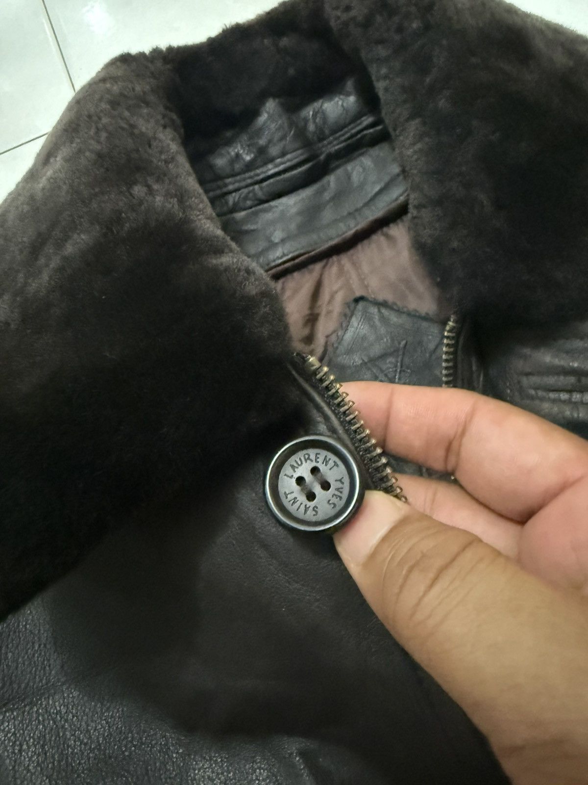 Yves Saint Laurent VTG YSL Leather Jacket Size US L / EU 52-54 / 3 - 8 Thumbnail