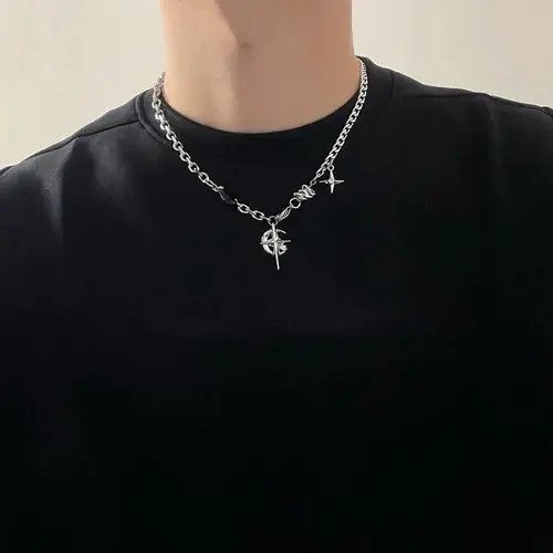 Jewelry Black Crystal Star Light Moon Chain Necklace Size ONE SIZE - 7 Thumbnail