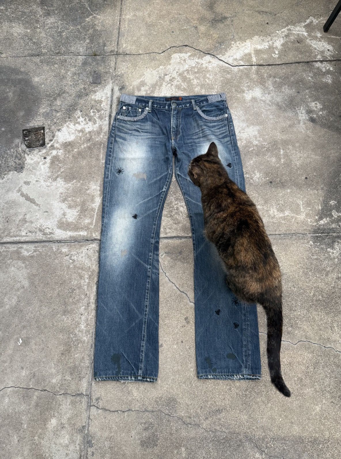 Undercover AW06 “GuruGuru; But Beautiful” Insect/Bug Denim Size US 34 / EU 50 - 3 Thumbnail