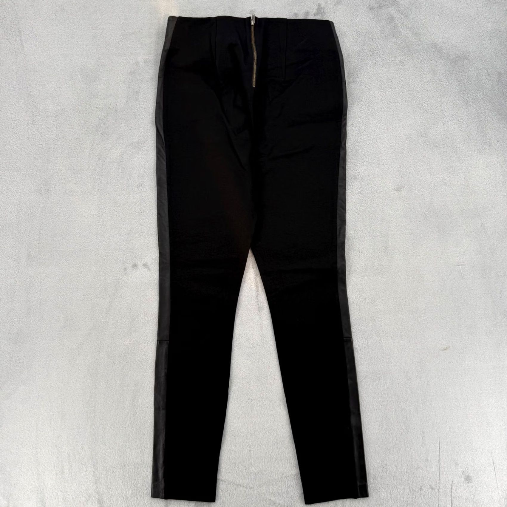 J.Crew J.Crew Pixie Black Leather Side Panel Ponte Knit Trousers Womens Size 4R Size 27" / US 4 / IT 40 - 5 Thumbnail