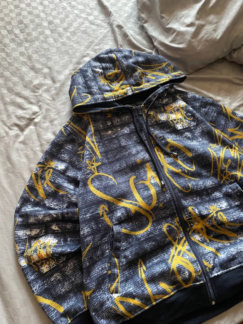 Rap Tees Crazy y2k Raw Blue Vintage Rap Full Zip Over Print Hoodie Size US M / EU 48-50 / 2 - 3 Thumbnail