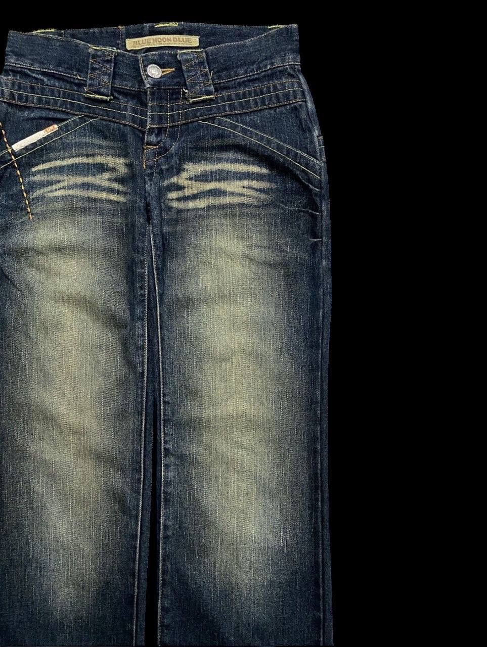 Vintage RARE 90s Blue Moon Blue Mudwash Clawmark Logo Insane Jean Size US 28 / EU 44 - 5 Thumbnail