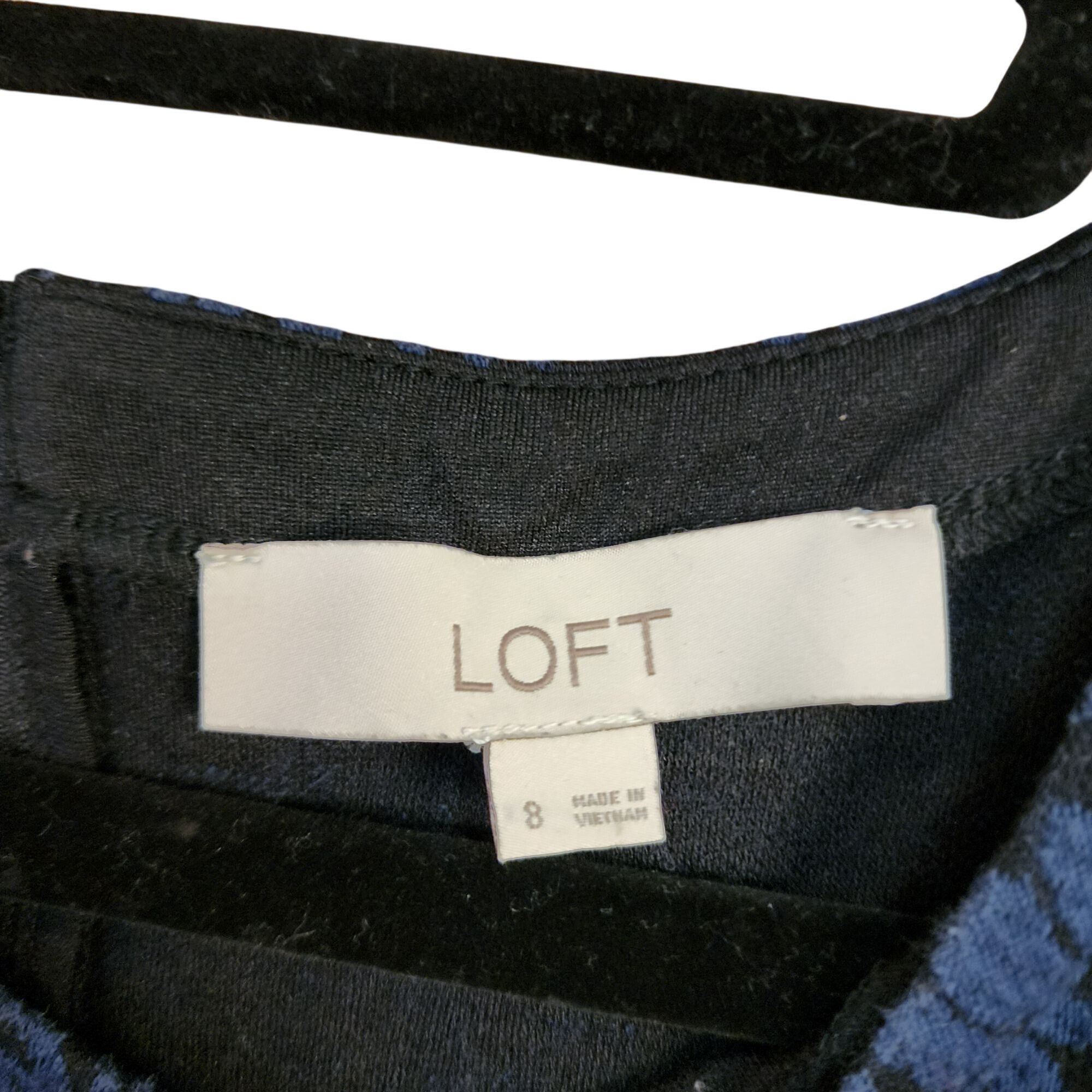 Loft LOFT Floral Jacquard Flounce Dress navy black pattern long s Size M / US 6-8 / IT 42-44 - 3 Thumbnail